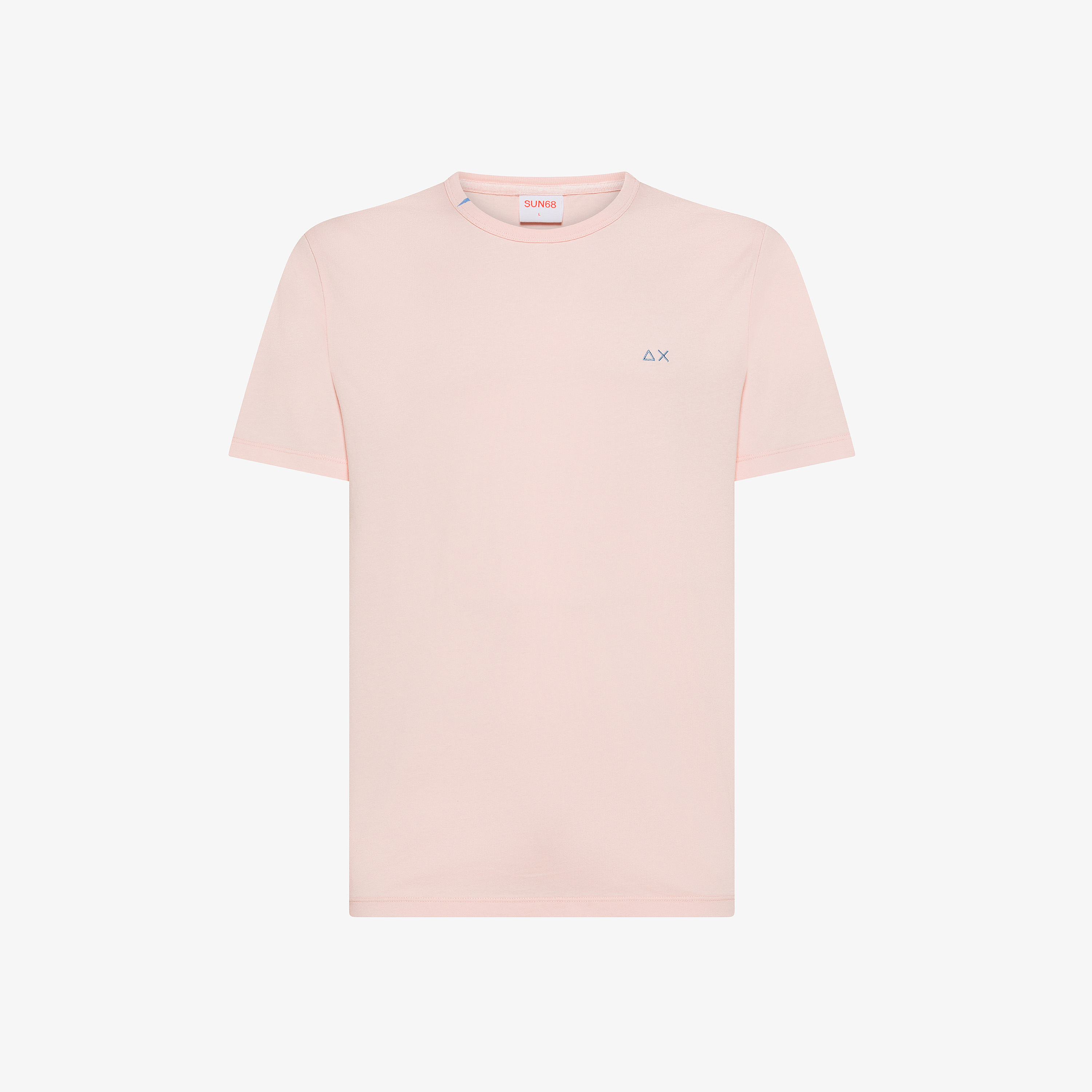 T-shirt girocollo in jersey di cotone rosa