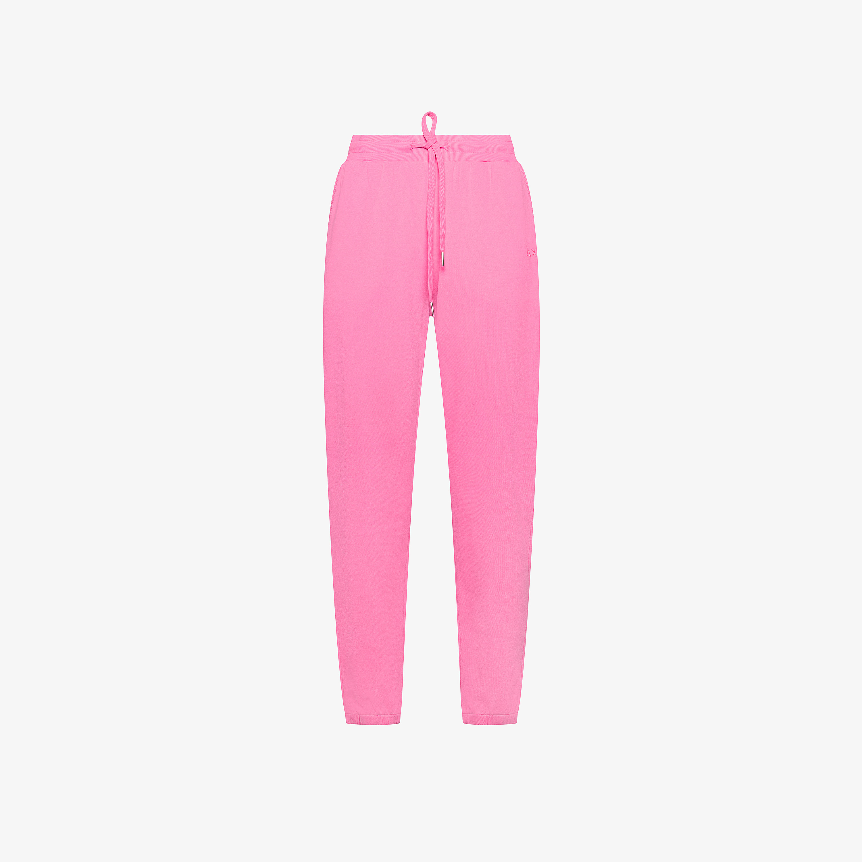 Fluorescent fuchsia cotton fleece trousers