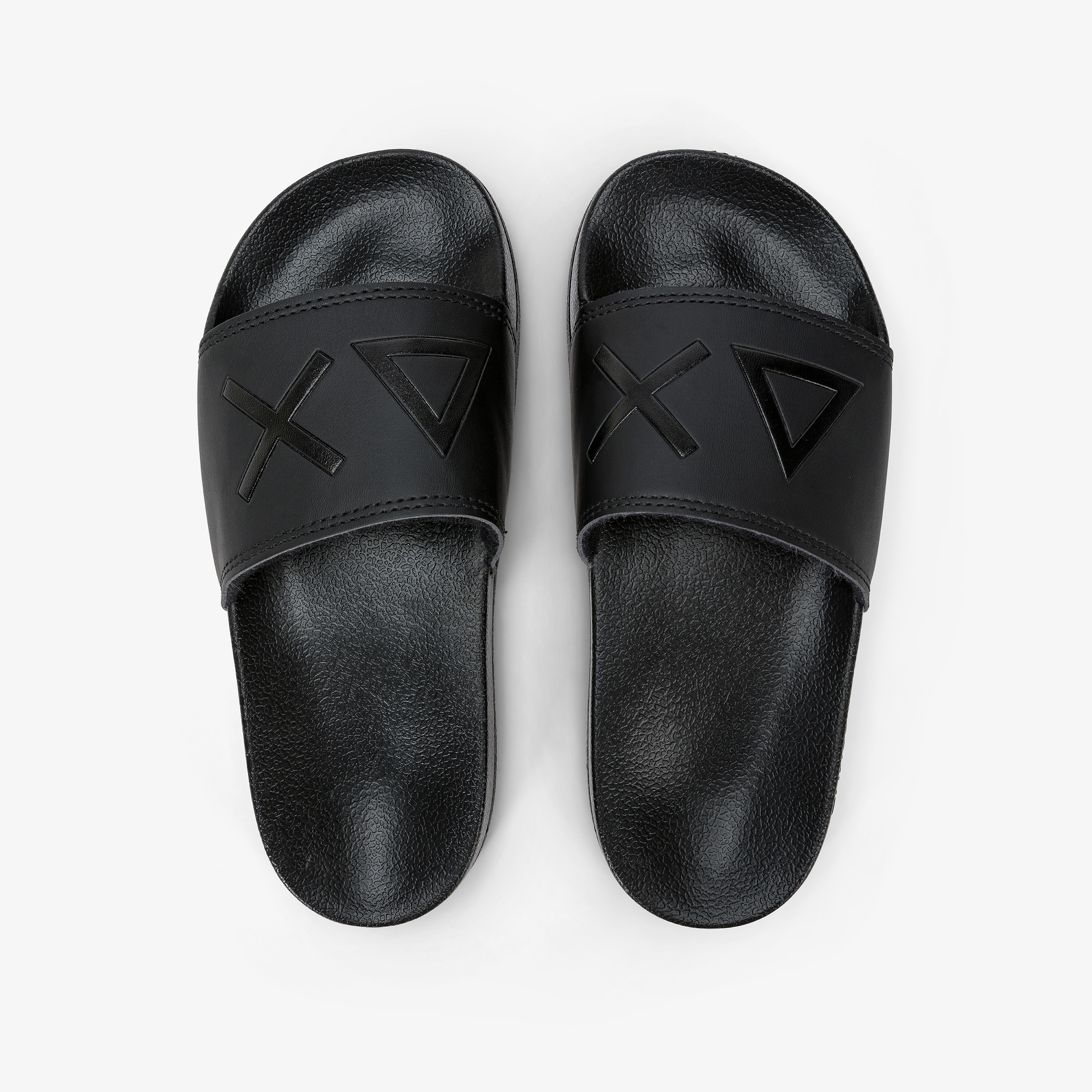 Sandali slide in PU nero