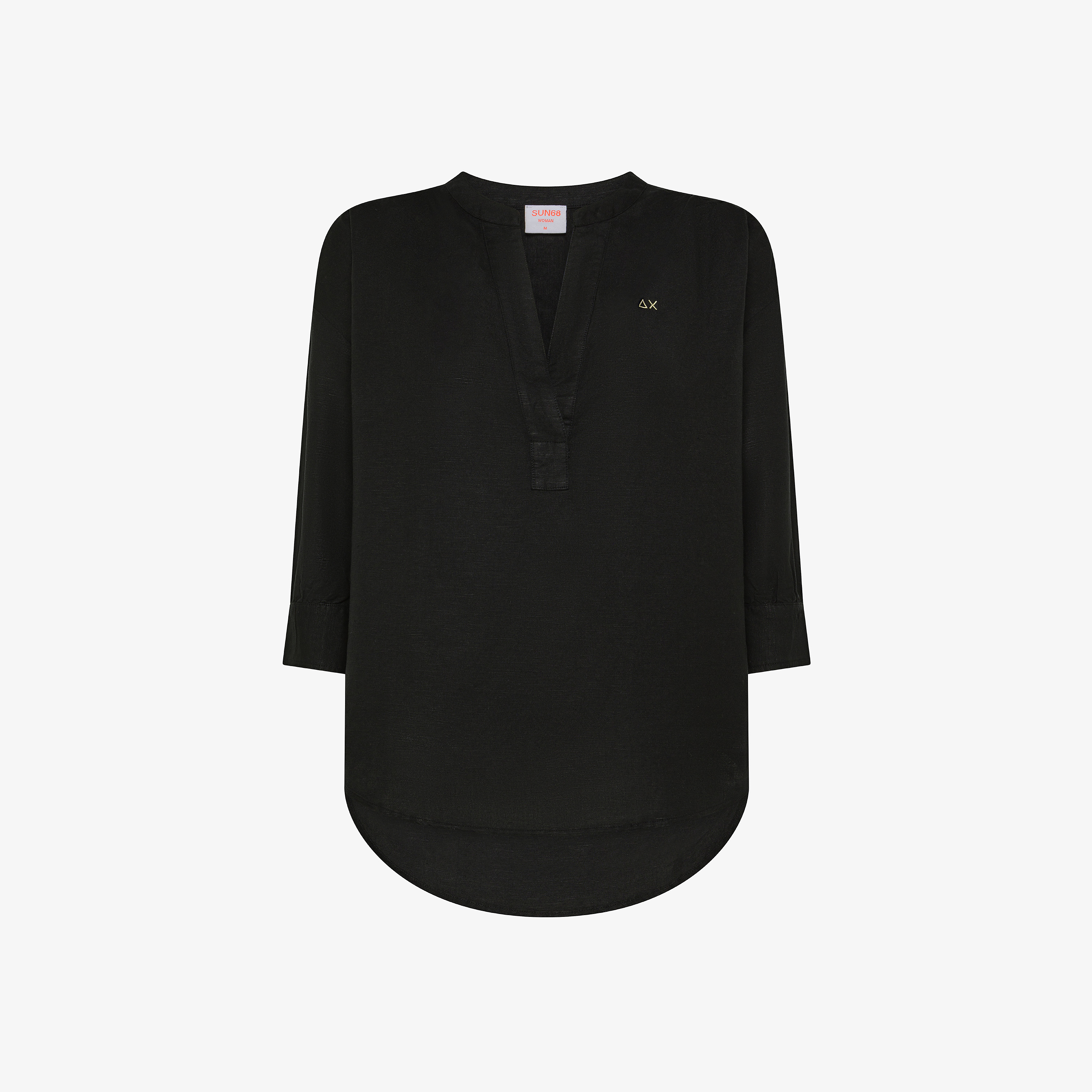 Black linen blouse