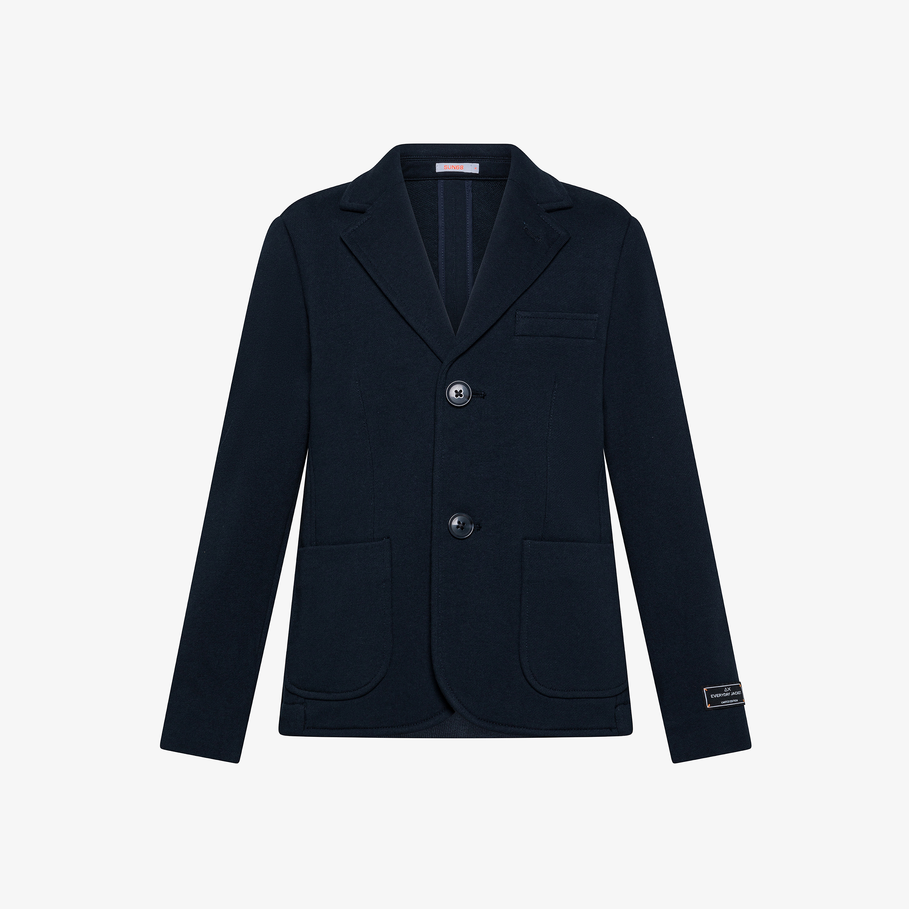 Navy blue cotton fleece blazer