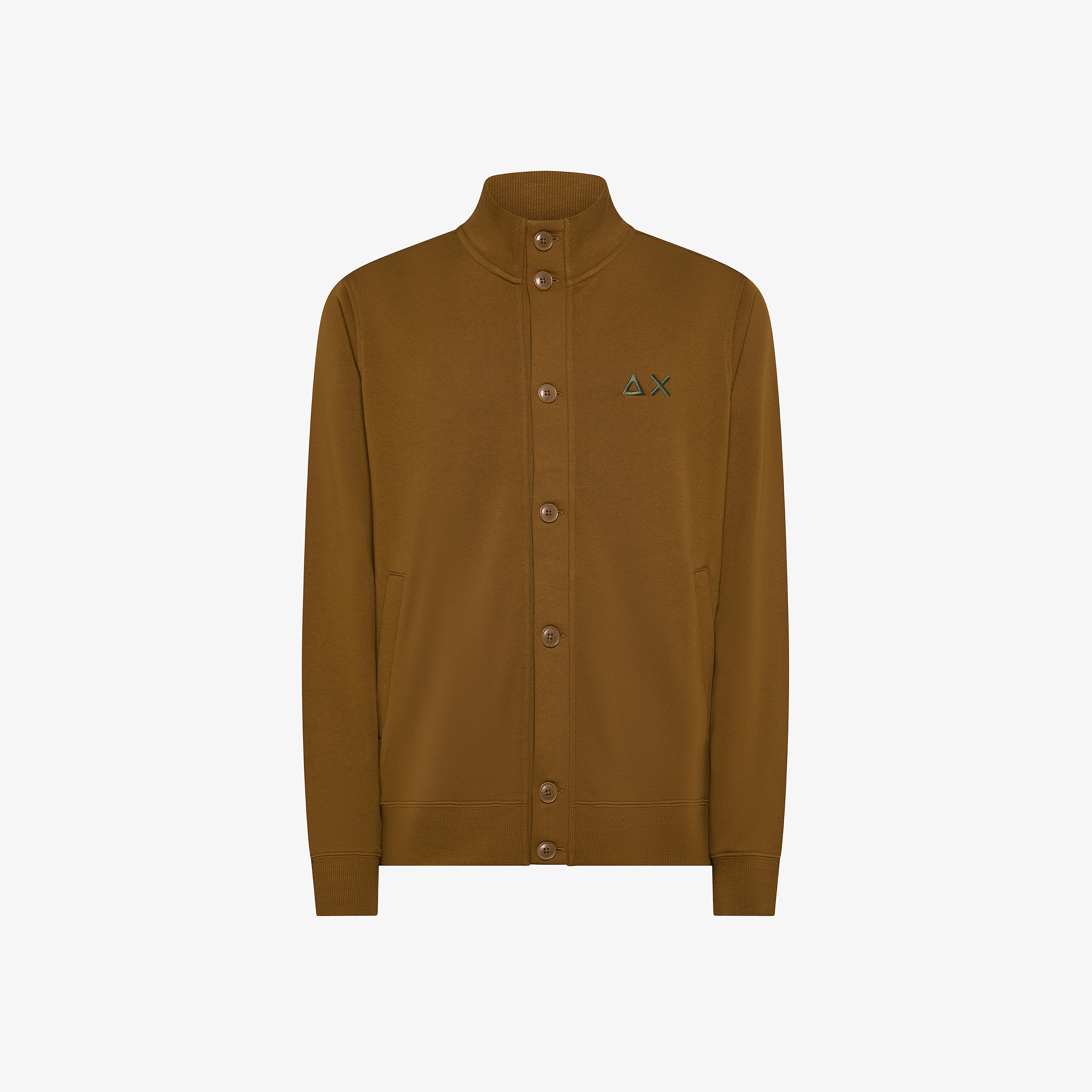 Fox cotton fleece cardigan with logo