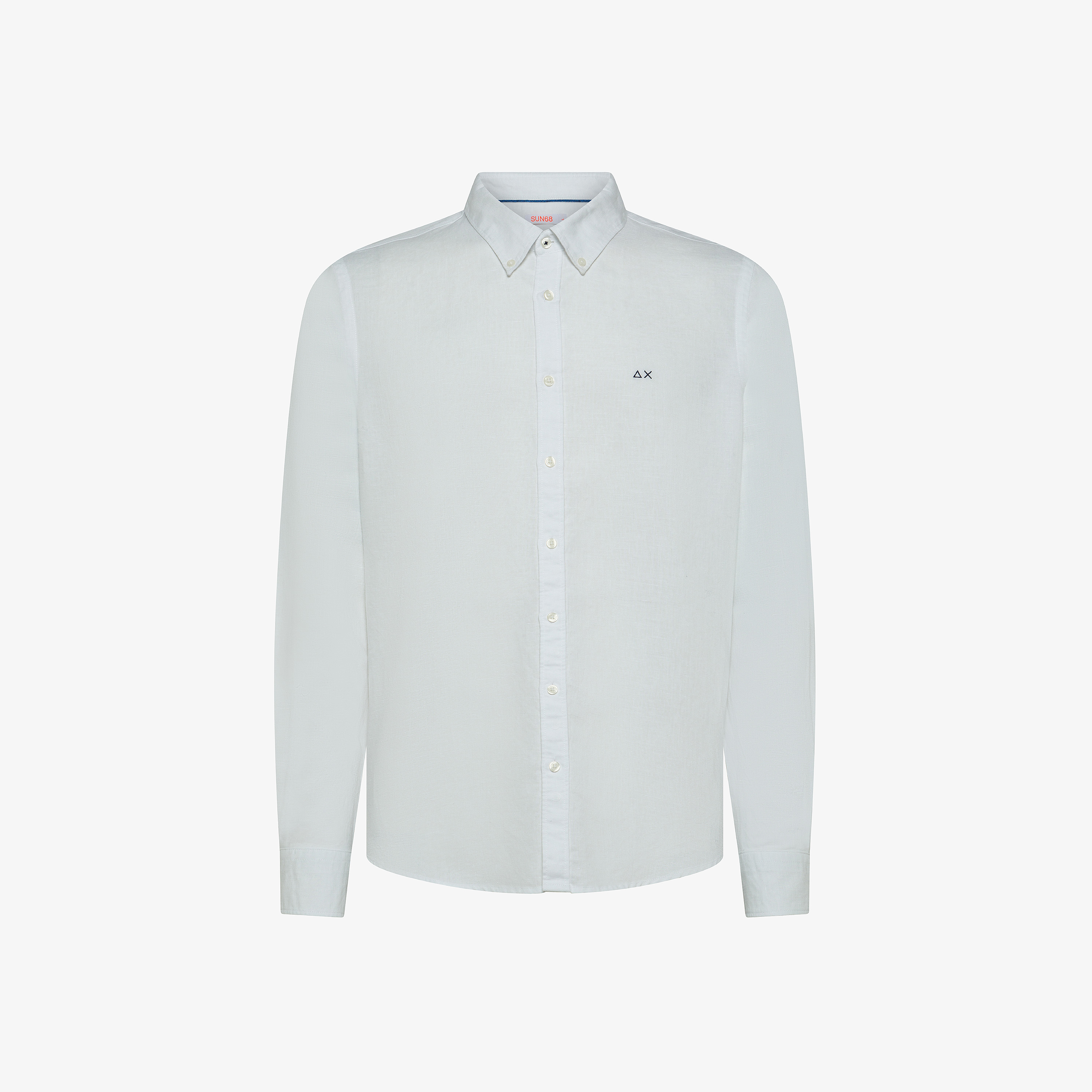 White linen and cotton button-down shirt