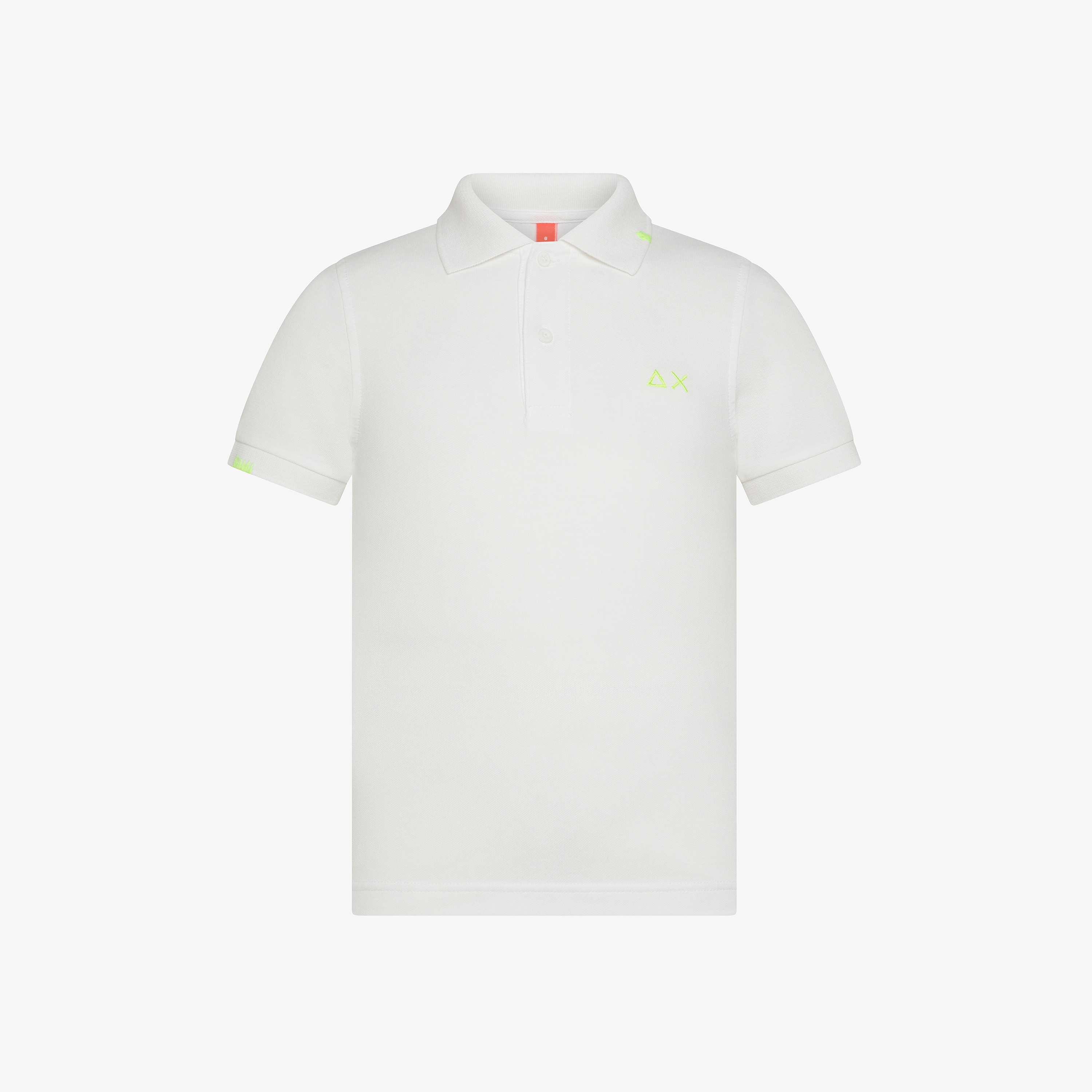 White cotton piqué polo shirt