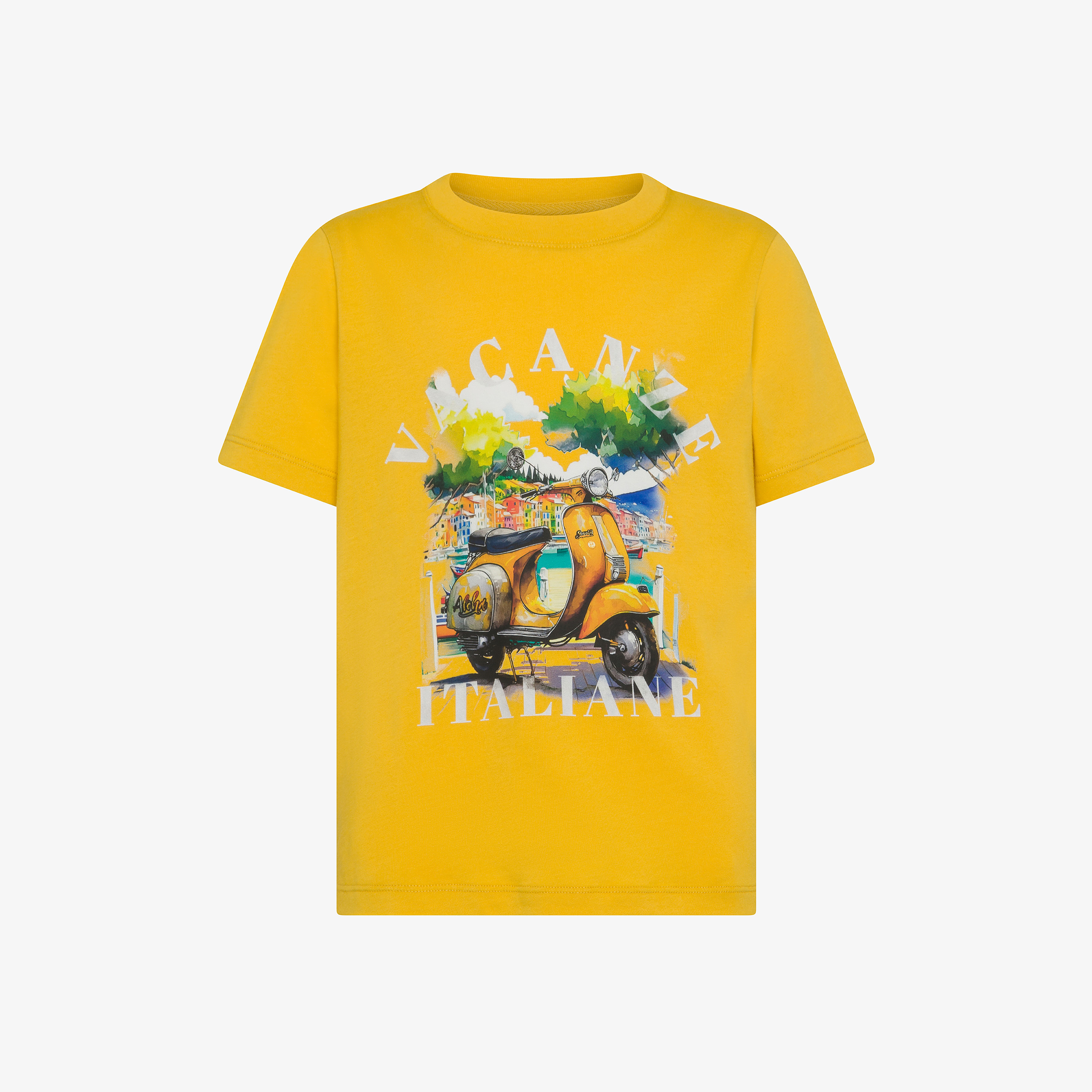 T-shirt in jersey di cotone giallo