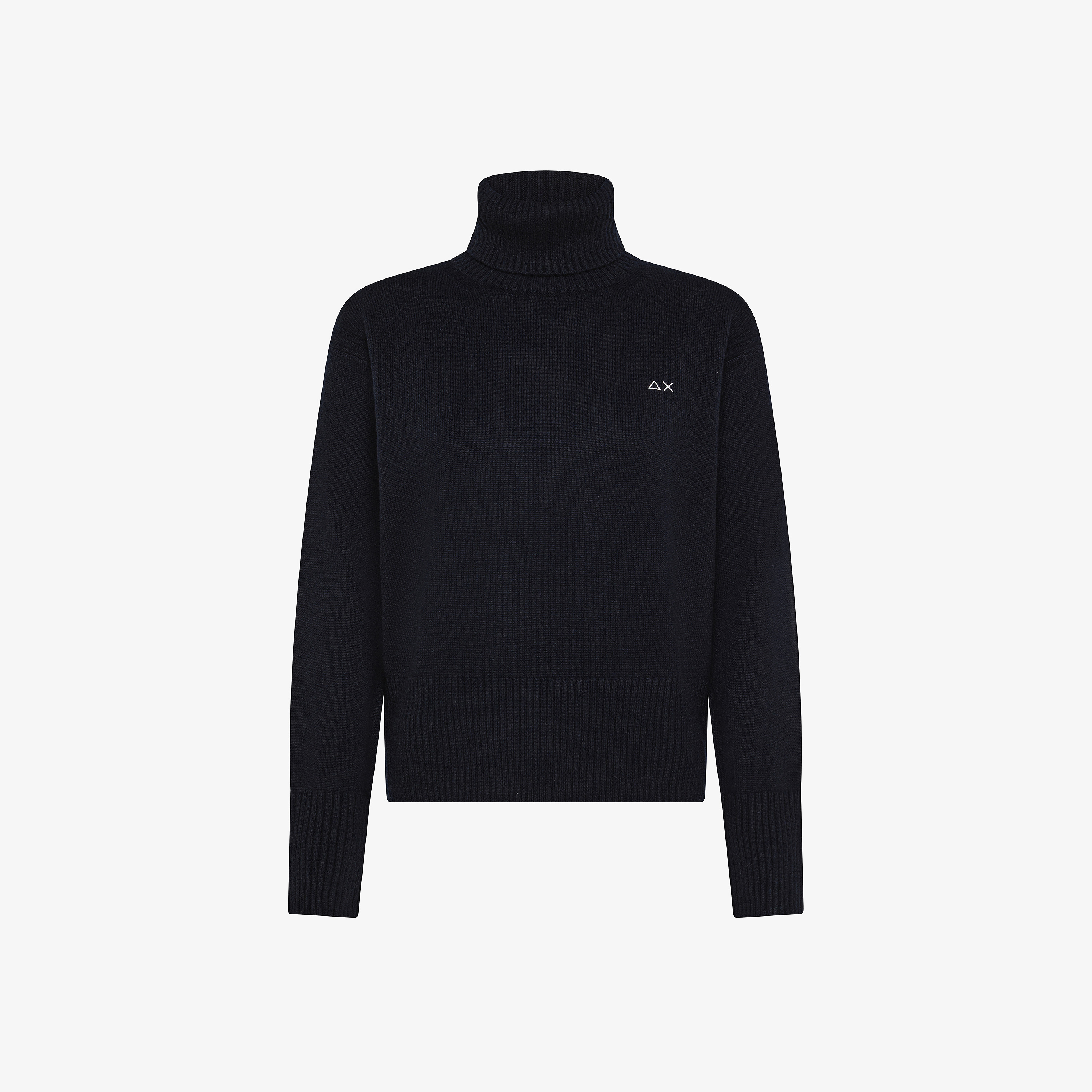 Maglia dolcevita in filato di lana navy blue