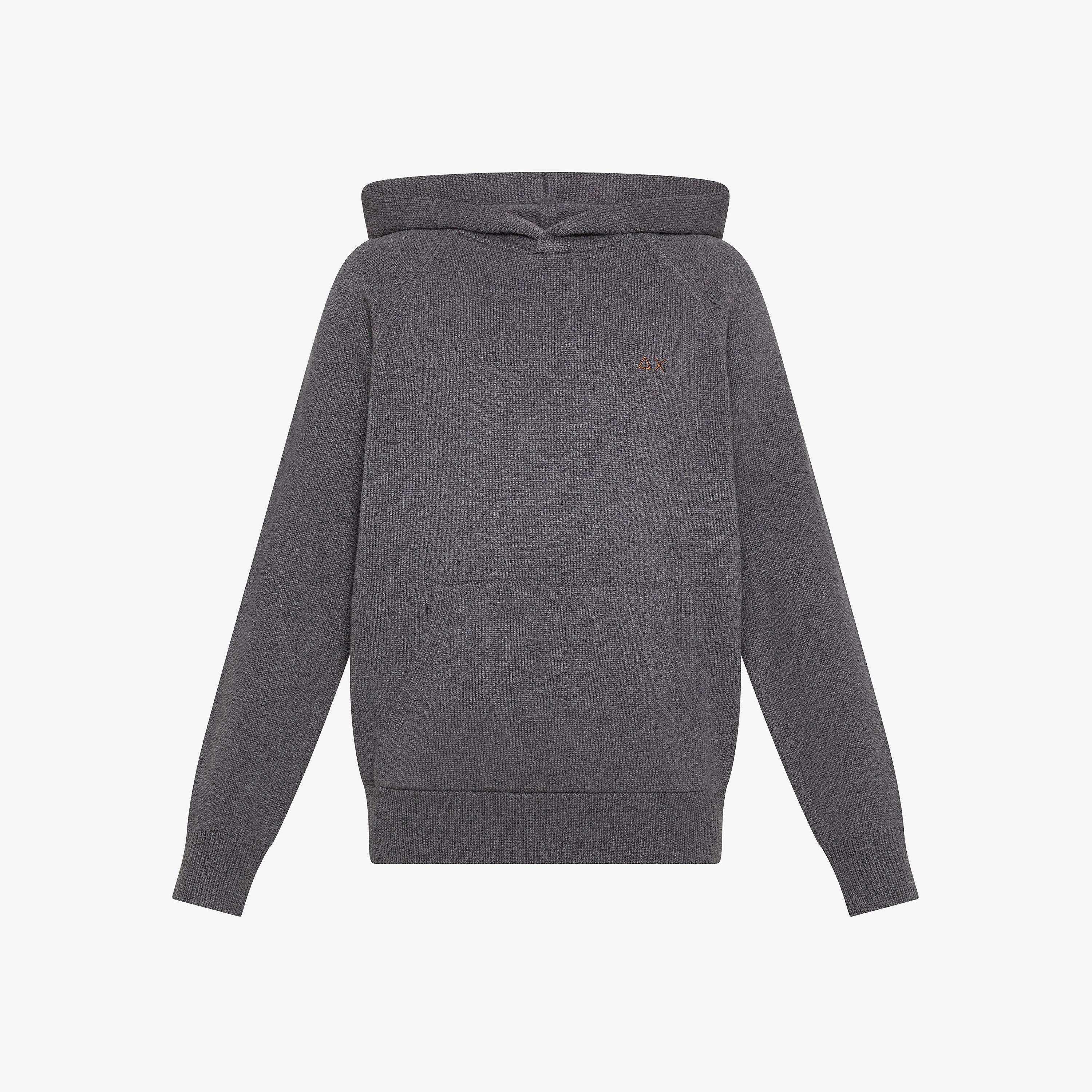 Dark grey wool and cashmere hooded jumper