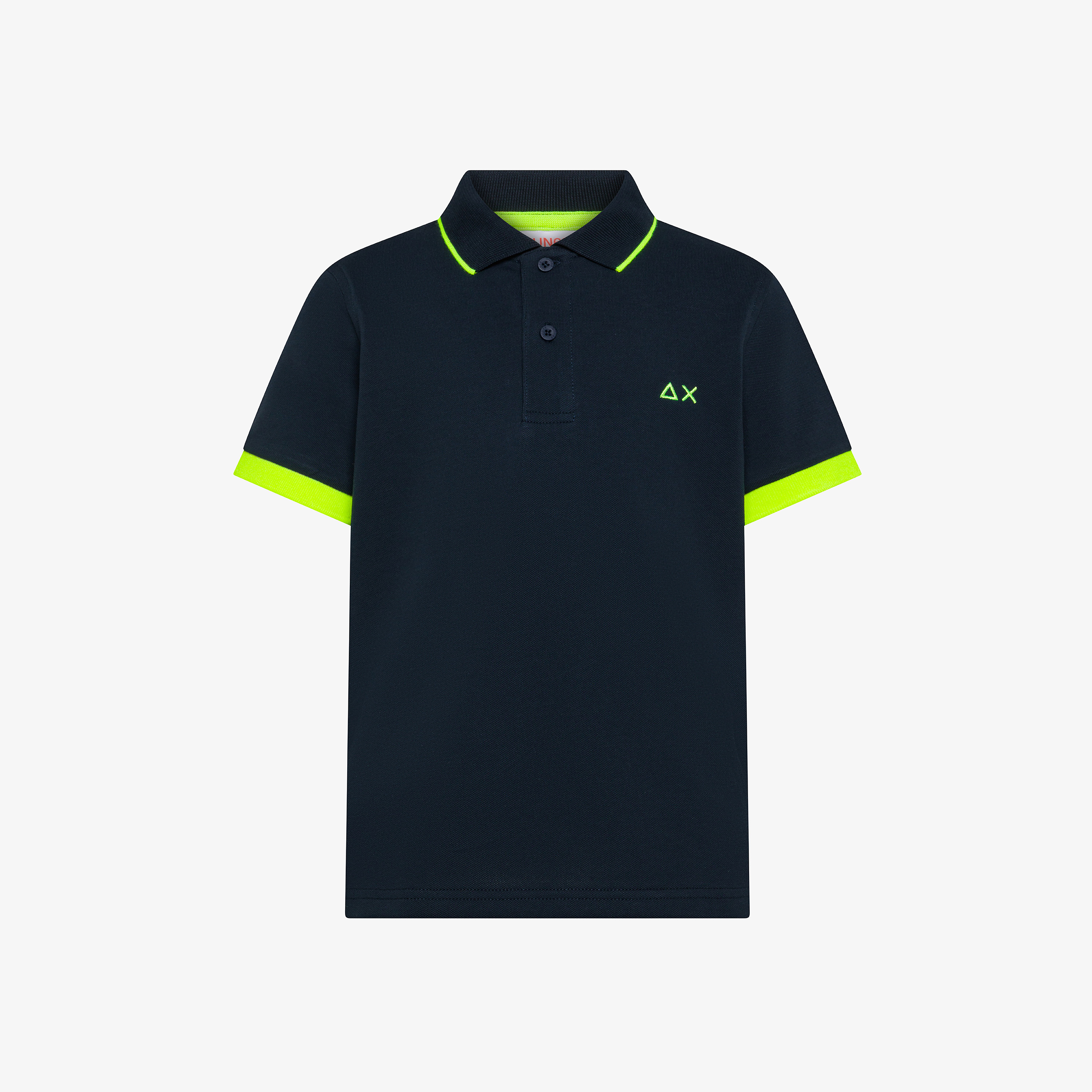 Boy's polo small stripe fluo s/s