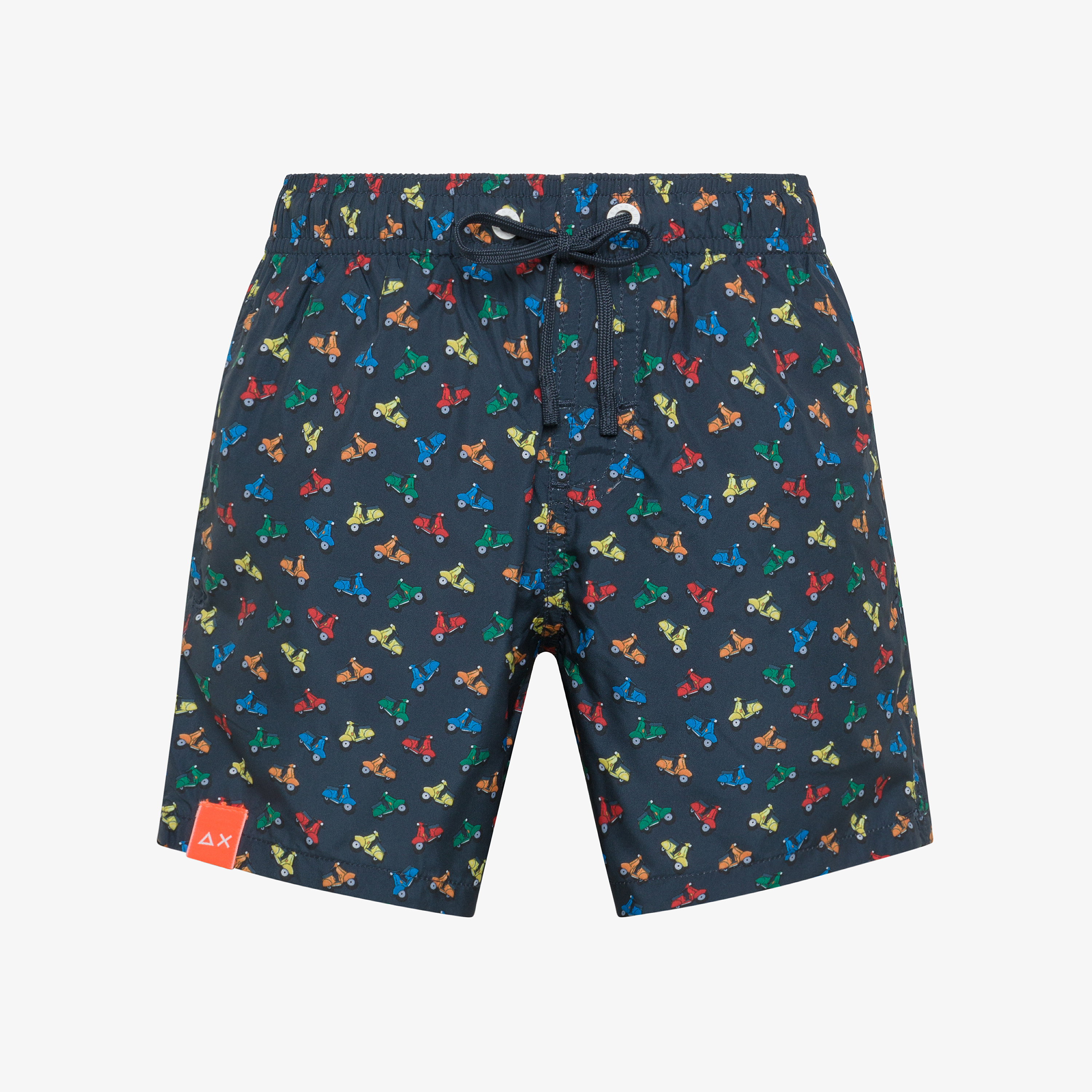 Boxer mare in nylon stampato blu navy