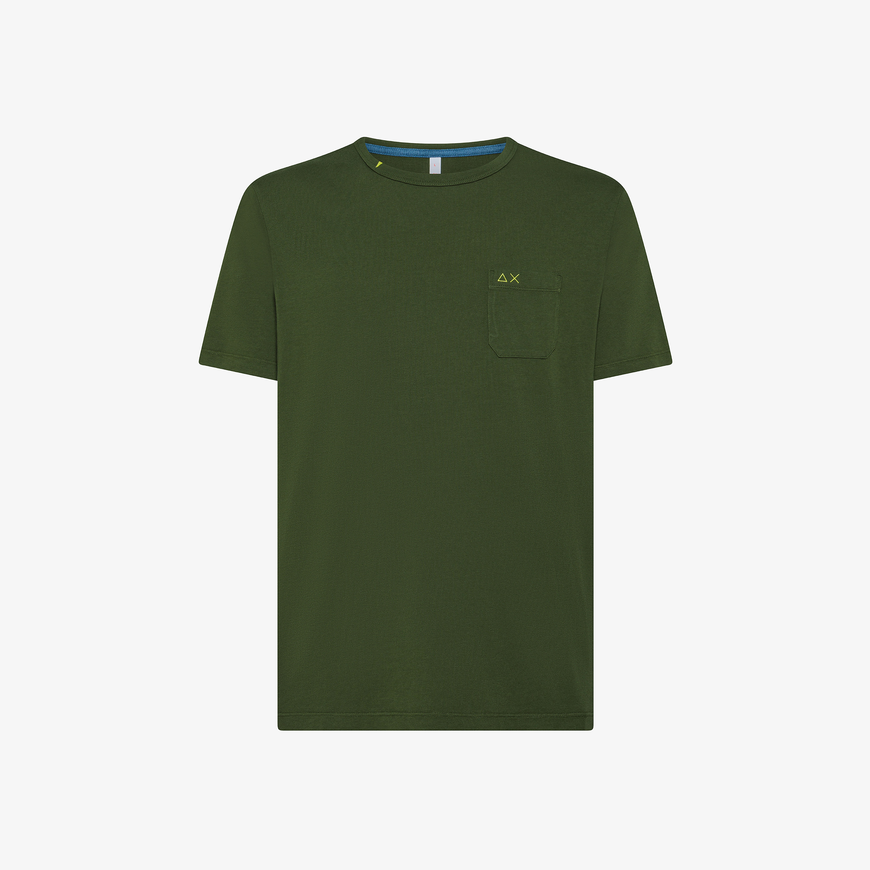 Dark green cotton jersey T-shirt with chest pocket