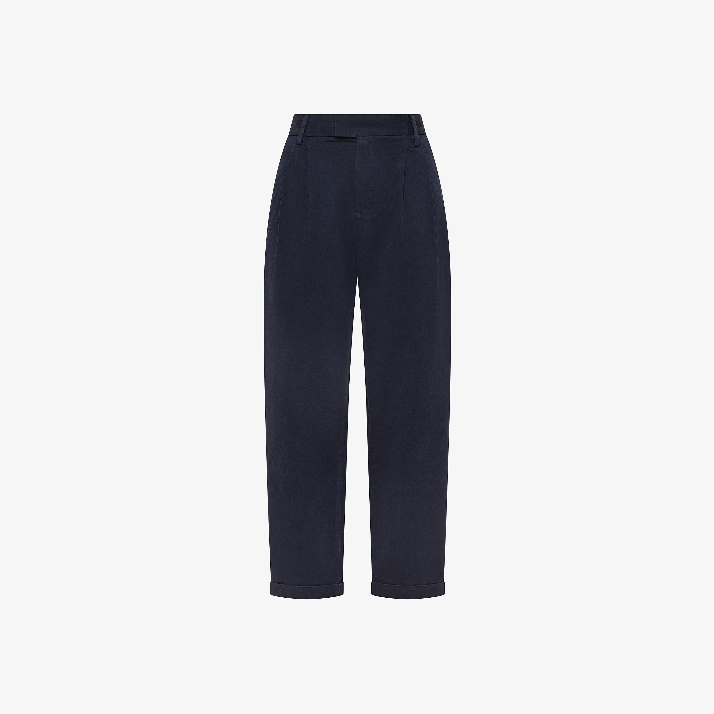 Pantaloni in cotone stretch con pinces navy blue