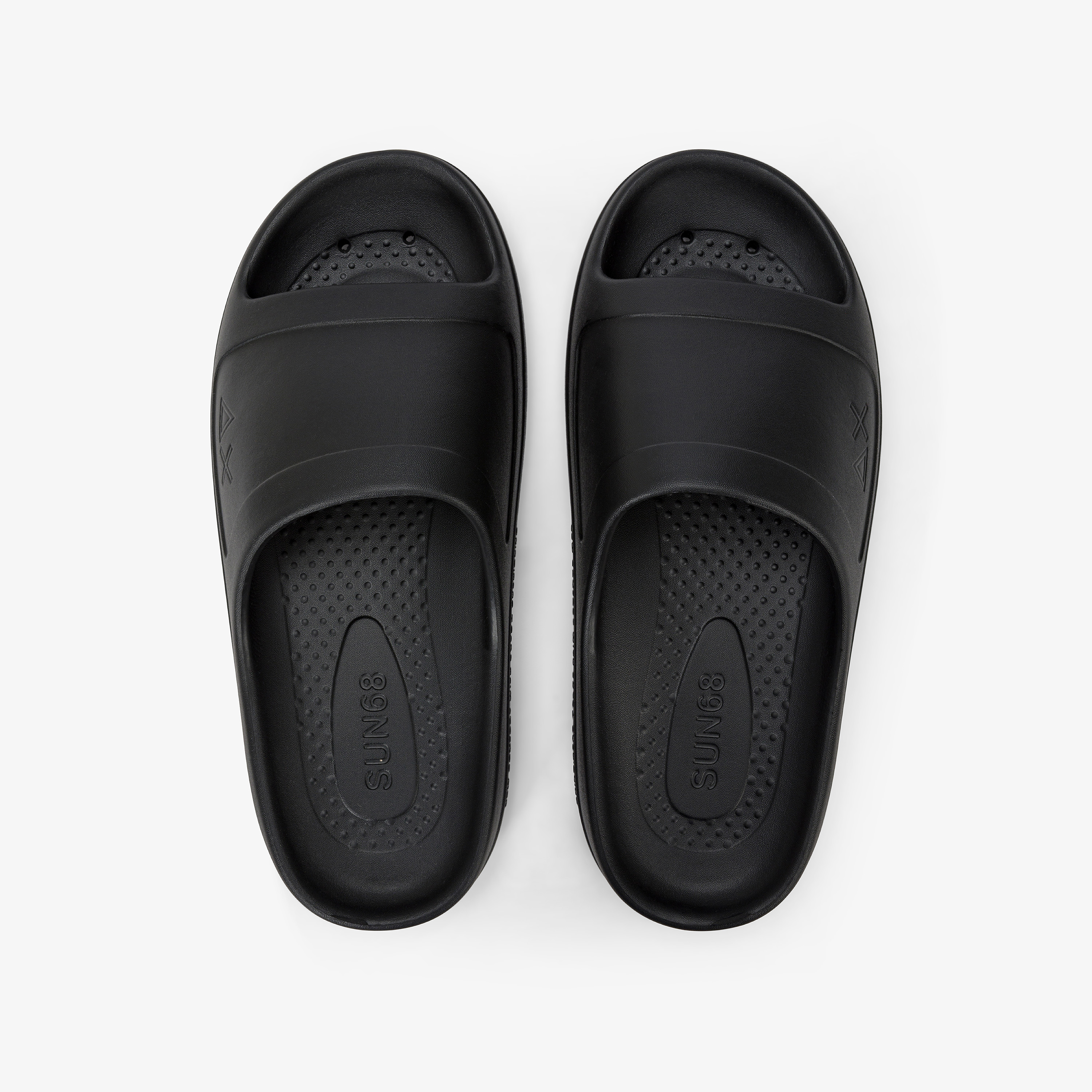 Black PU slides