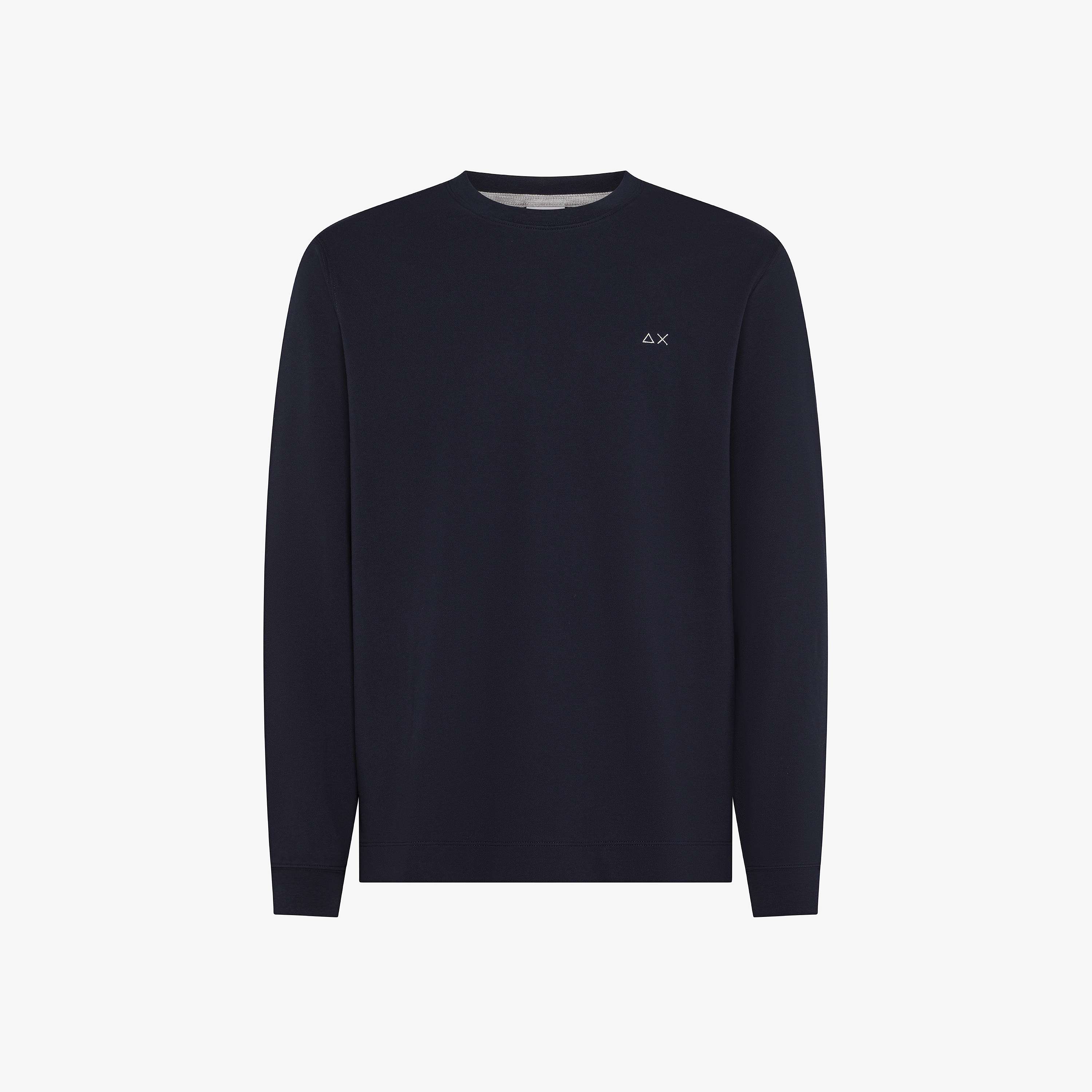 T-shirt in piquet di cotone stretch navy blue
