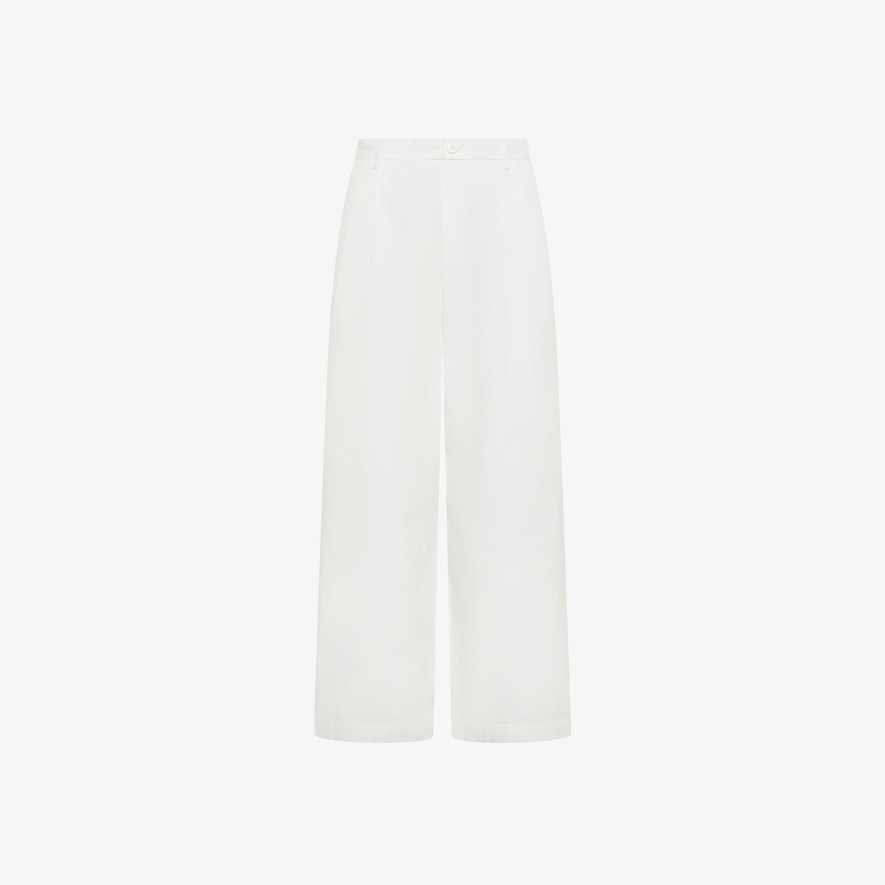 Off white wide-leg cotton blend trousers
