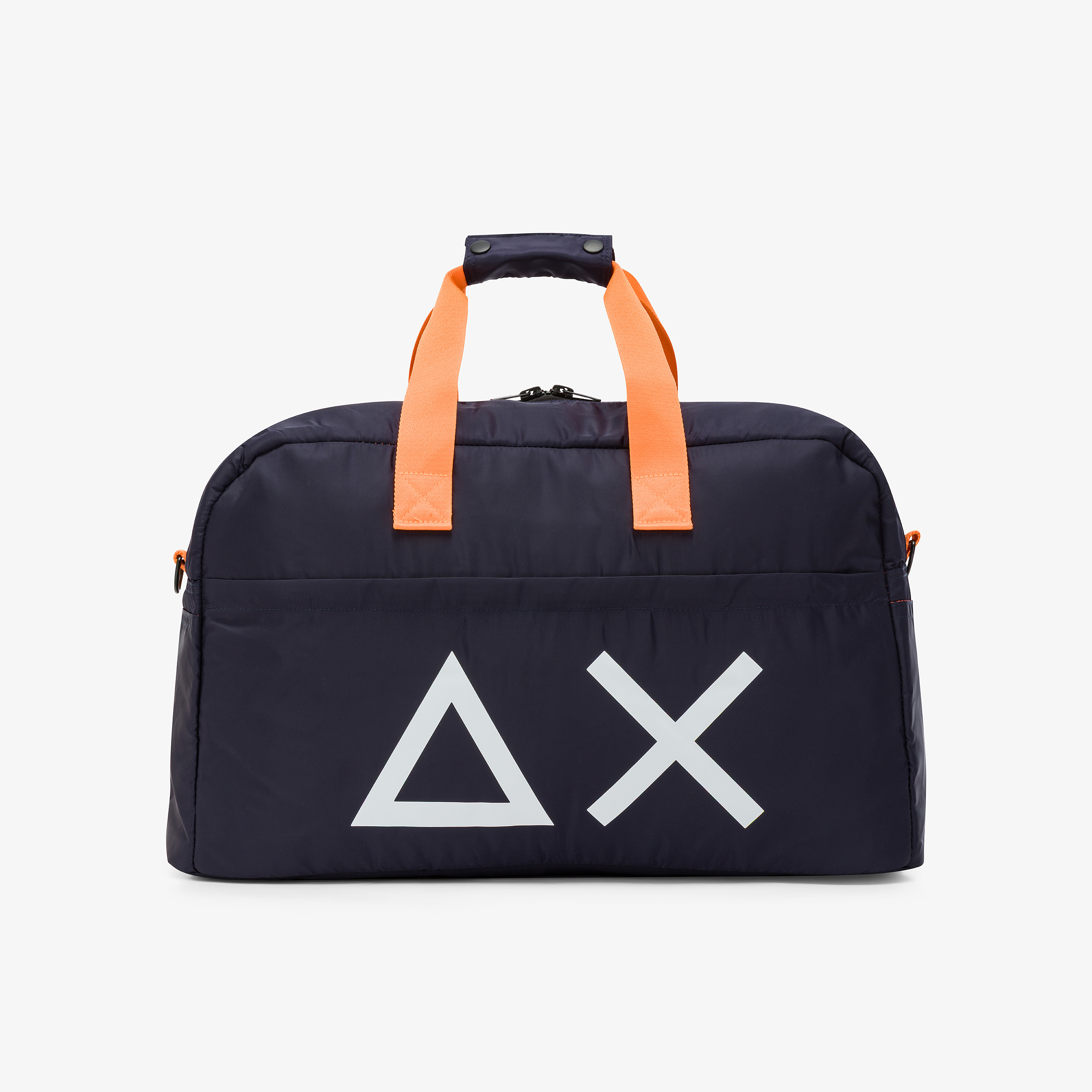 Navy blue nylon duffle bag