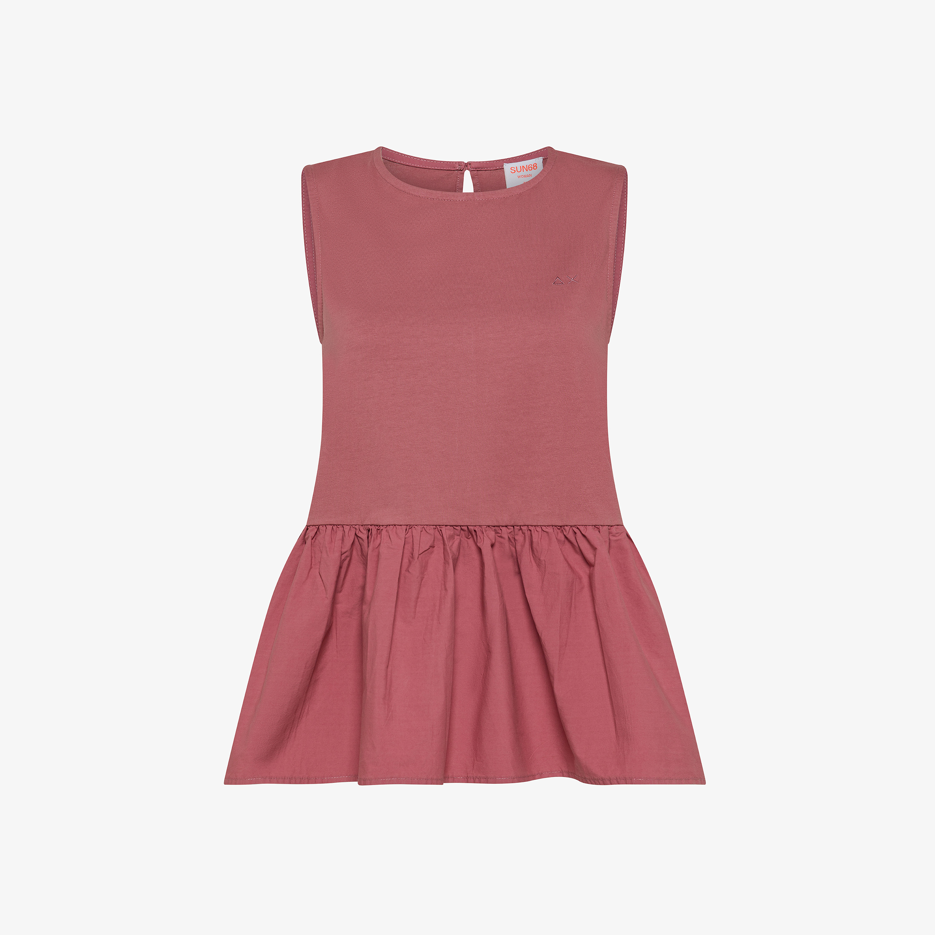 Top in cotone rosa scuro