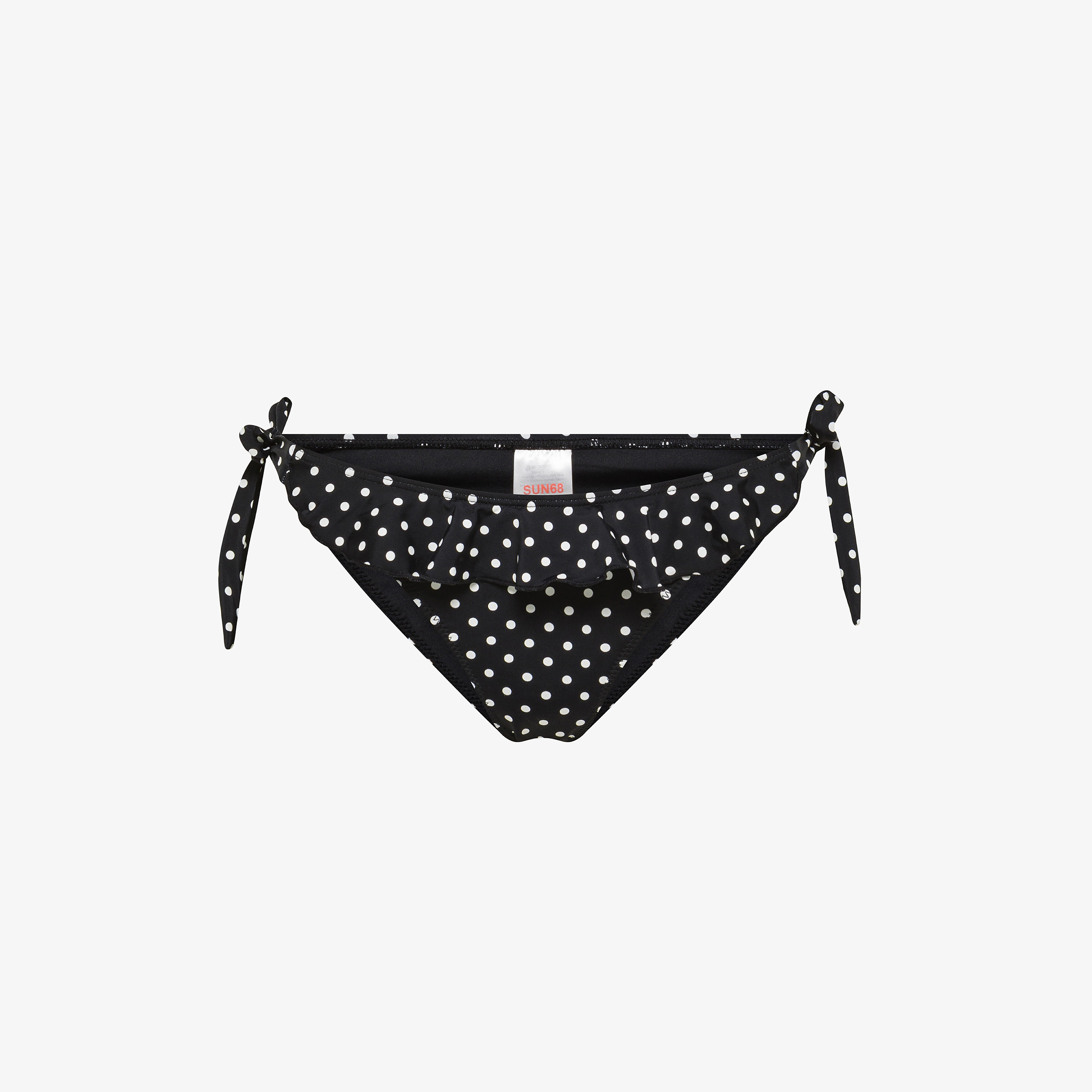 Slip mare con stampa e rouches nero/bianco panna