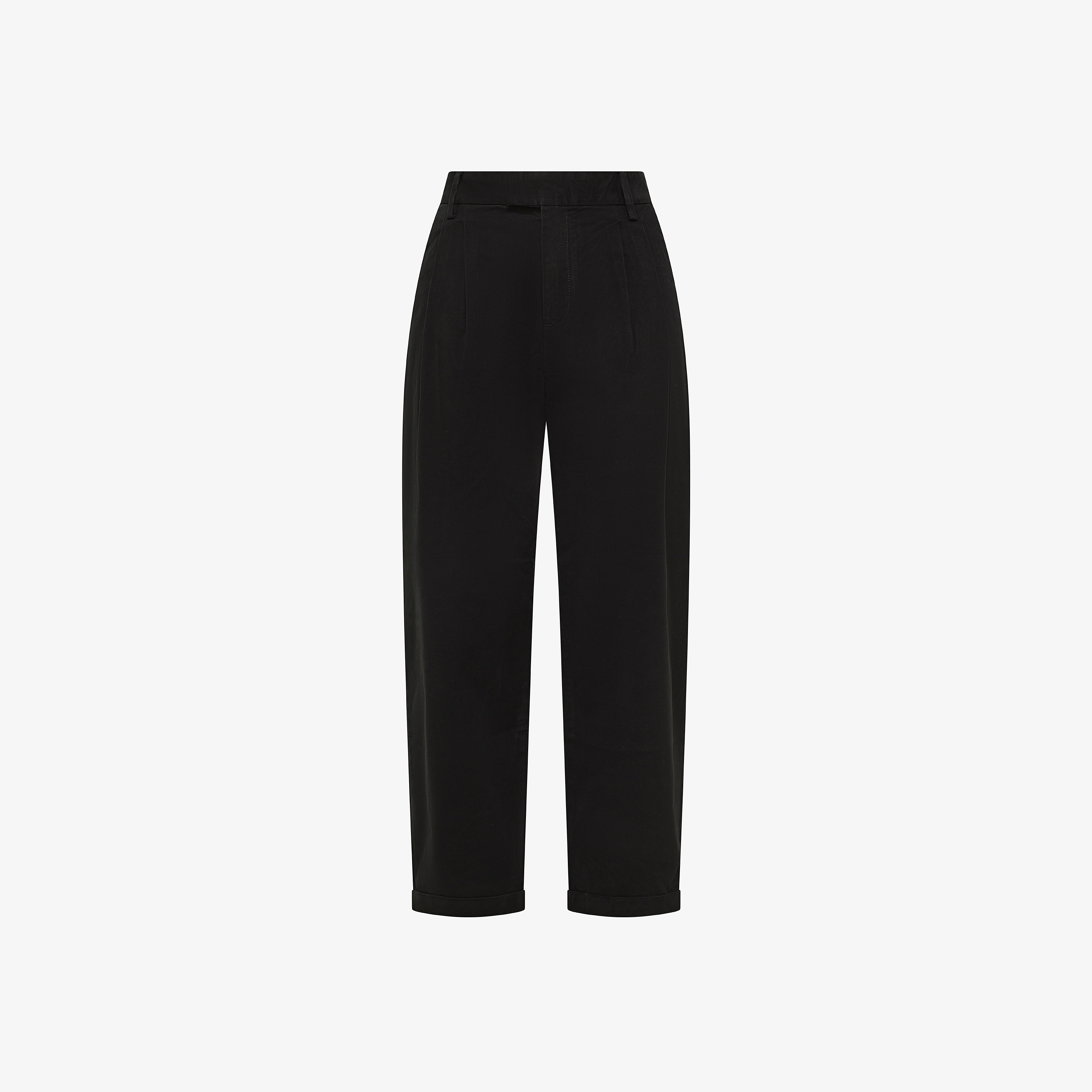 Pantaloni in cotone stretch con pinces nero