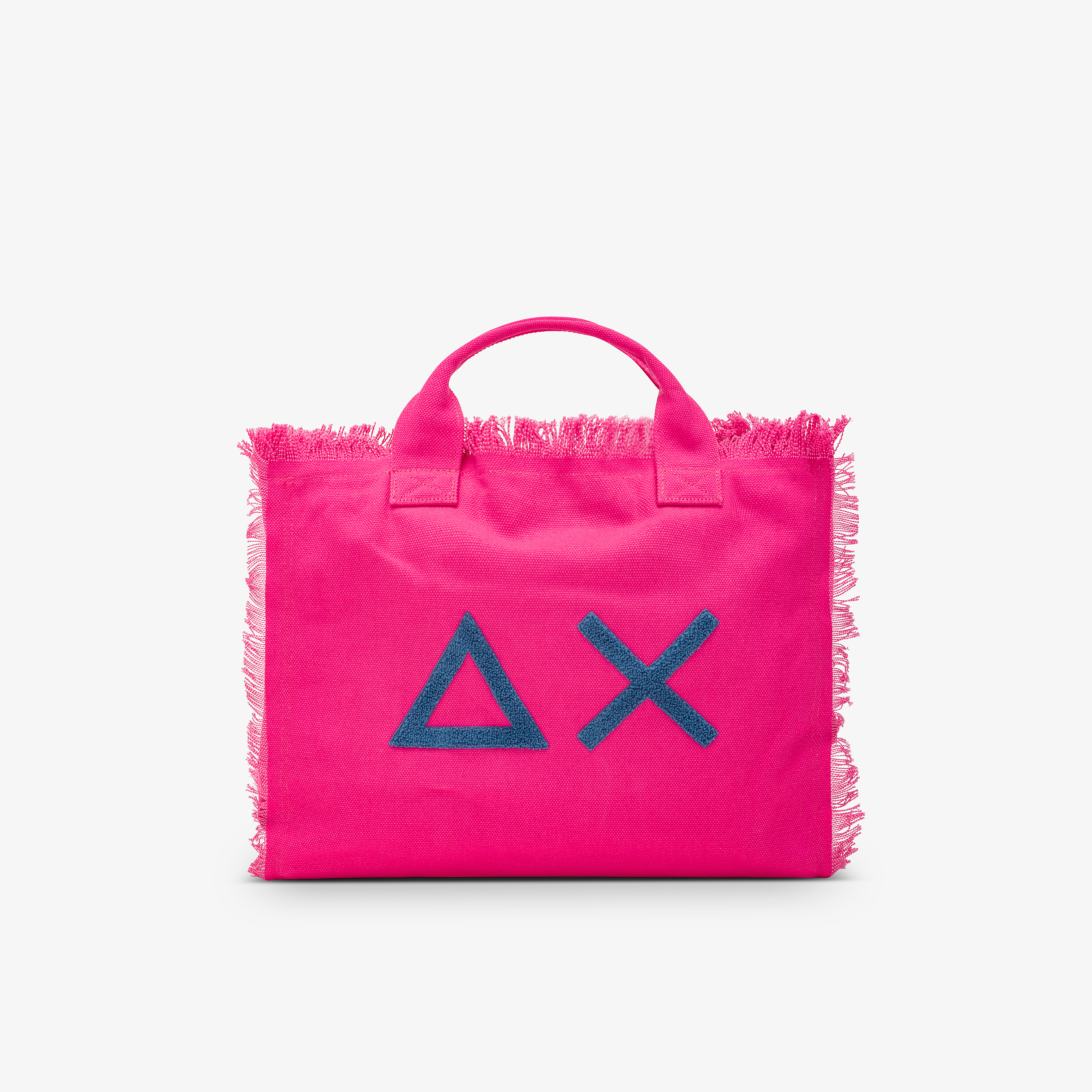 Fuchsia cotton canvas beach bag
