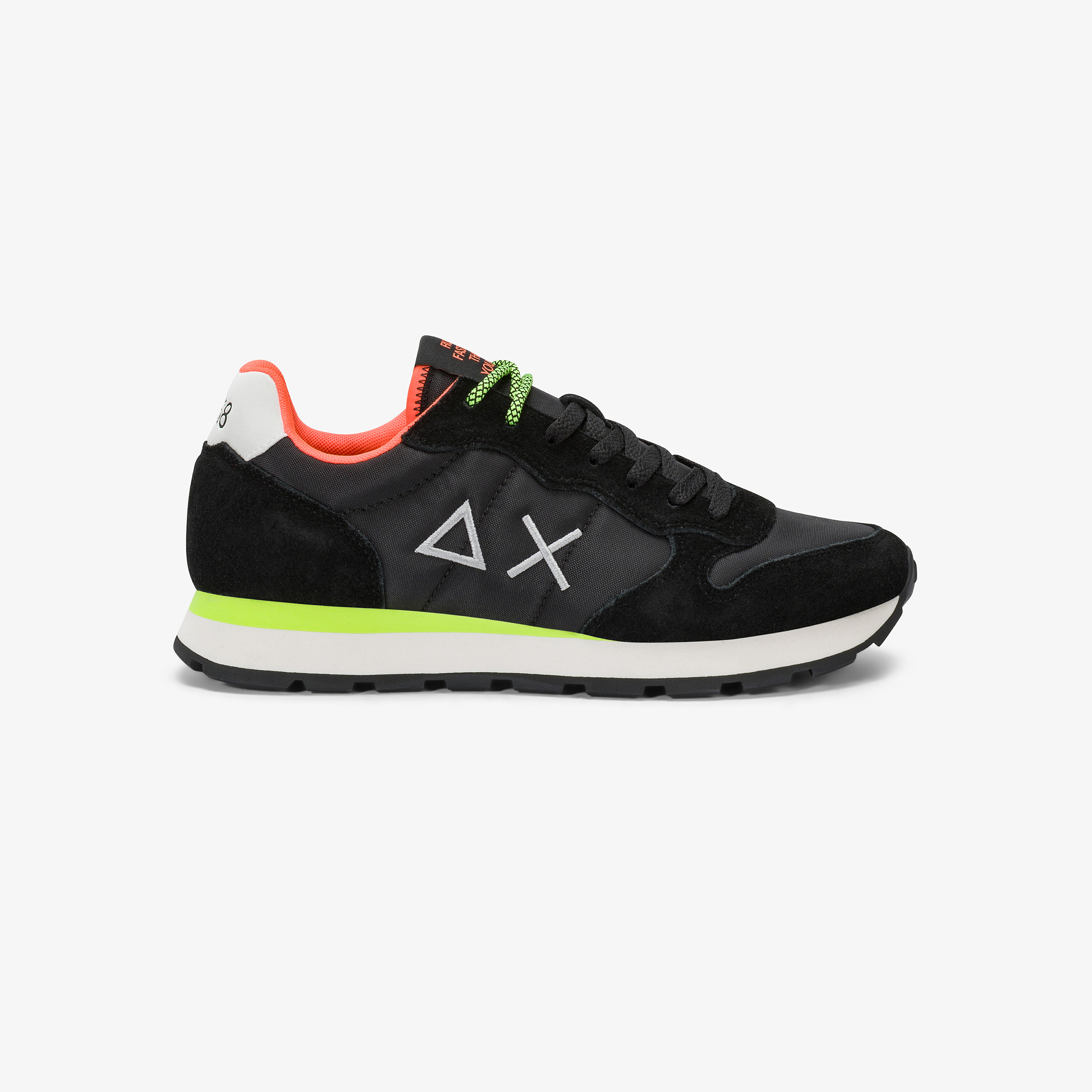 Sneaker Tom Fluo in nylon e suede nero