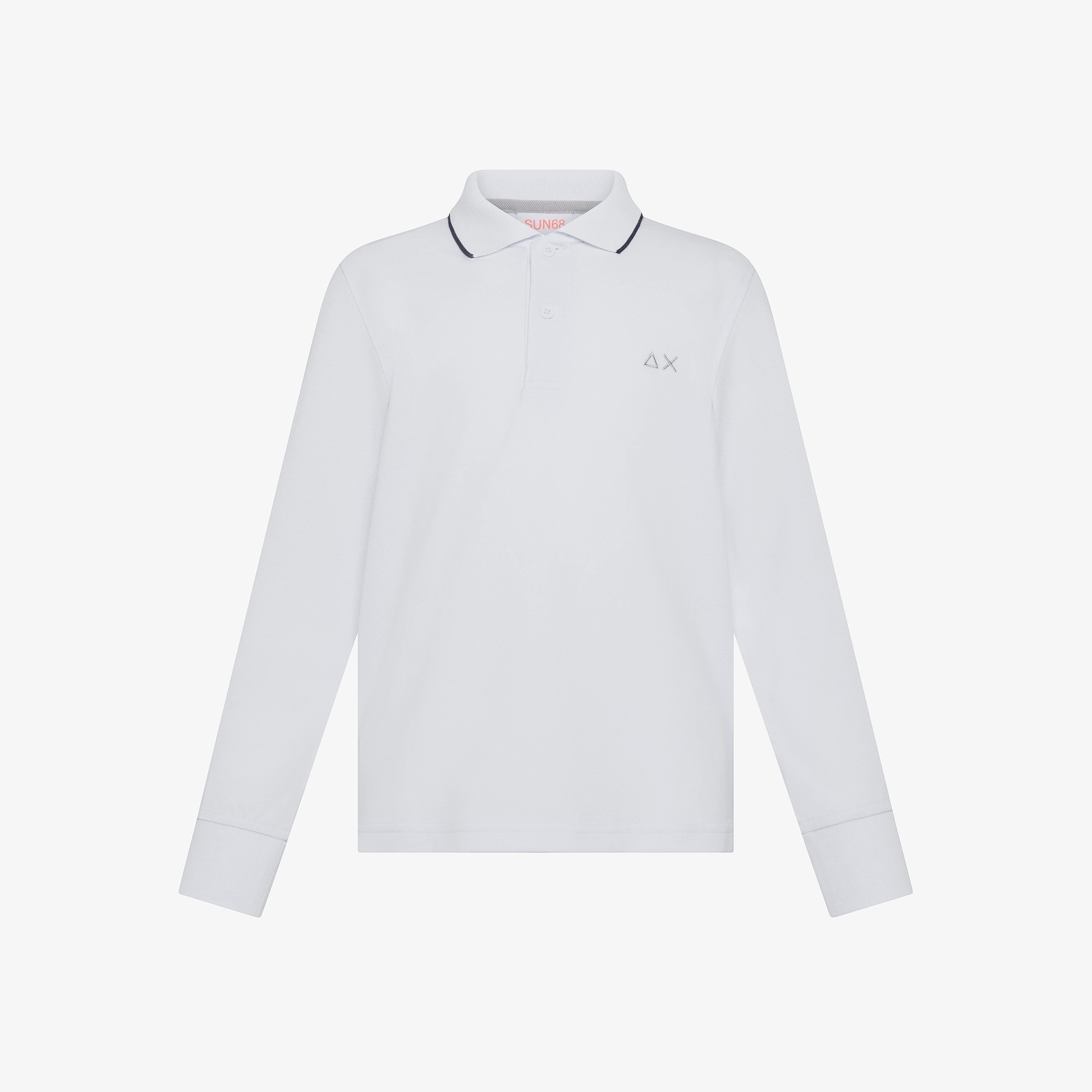 White cotton piqué polo shirt