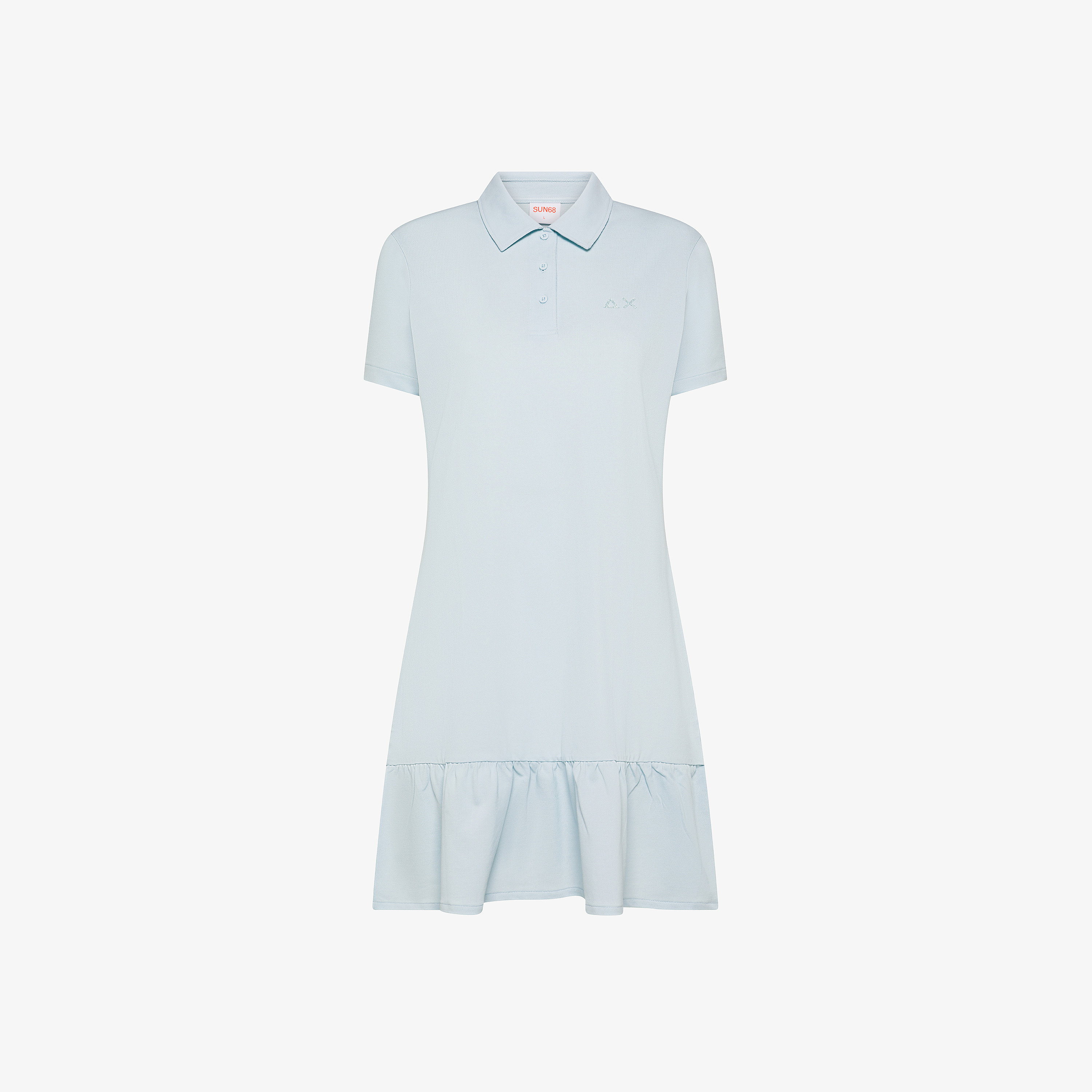 Light blue cotton piqué polo dress
