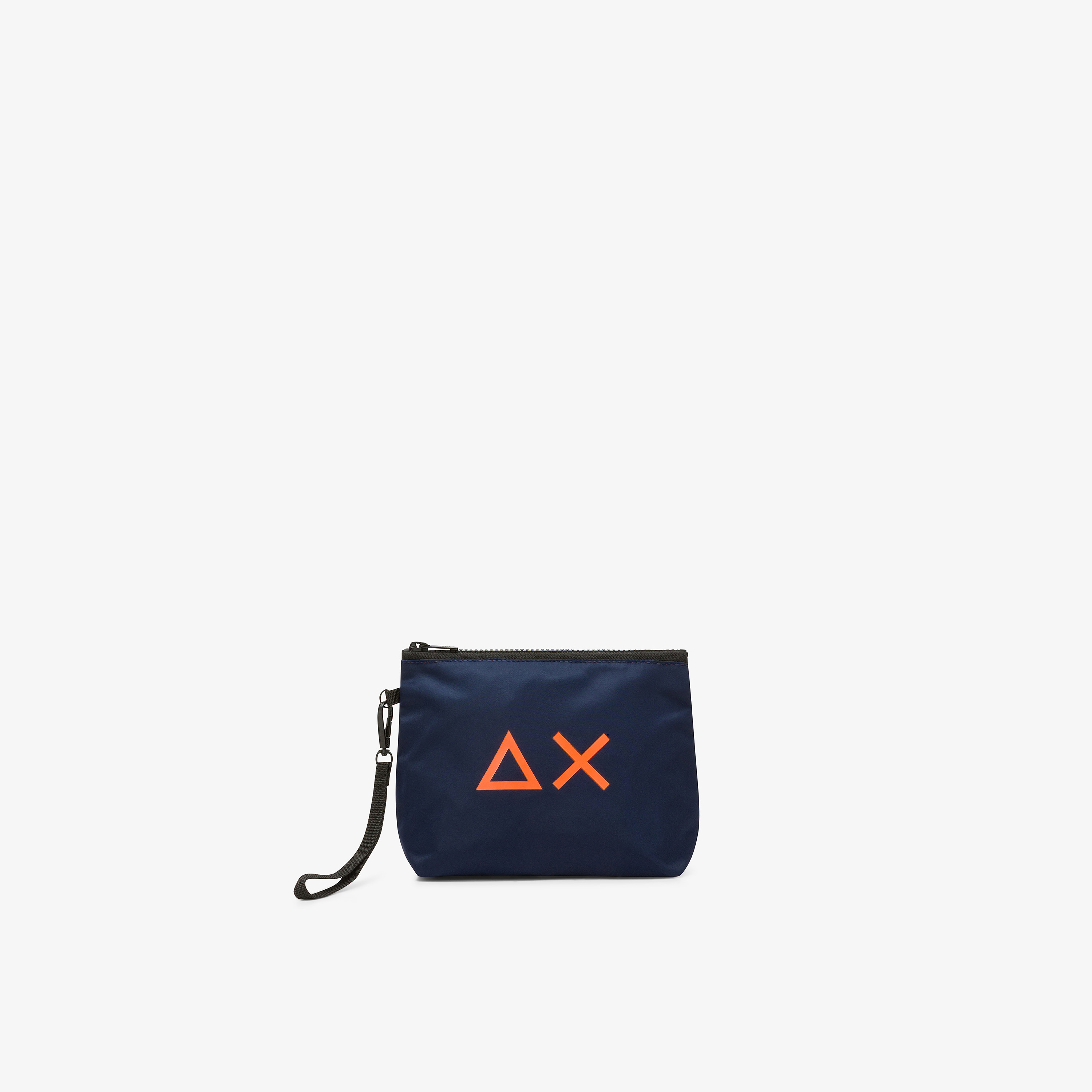 Pochette in nylon con logo navy blue