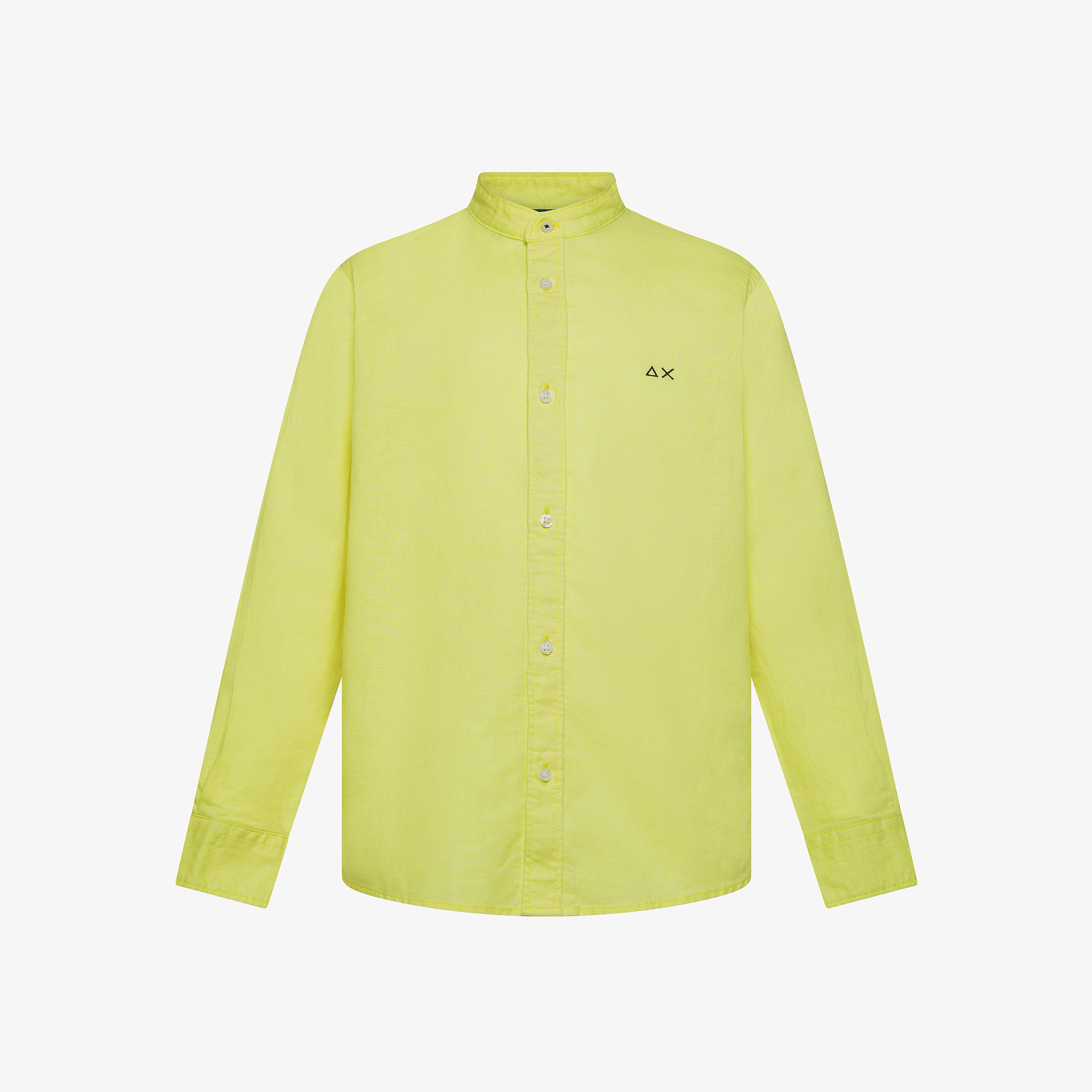 Lemon yellow linen and cotton shirt