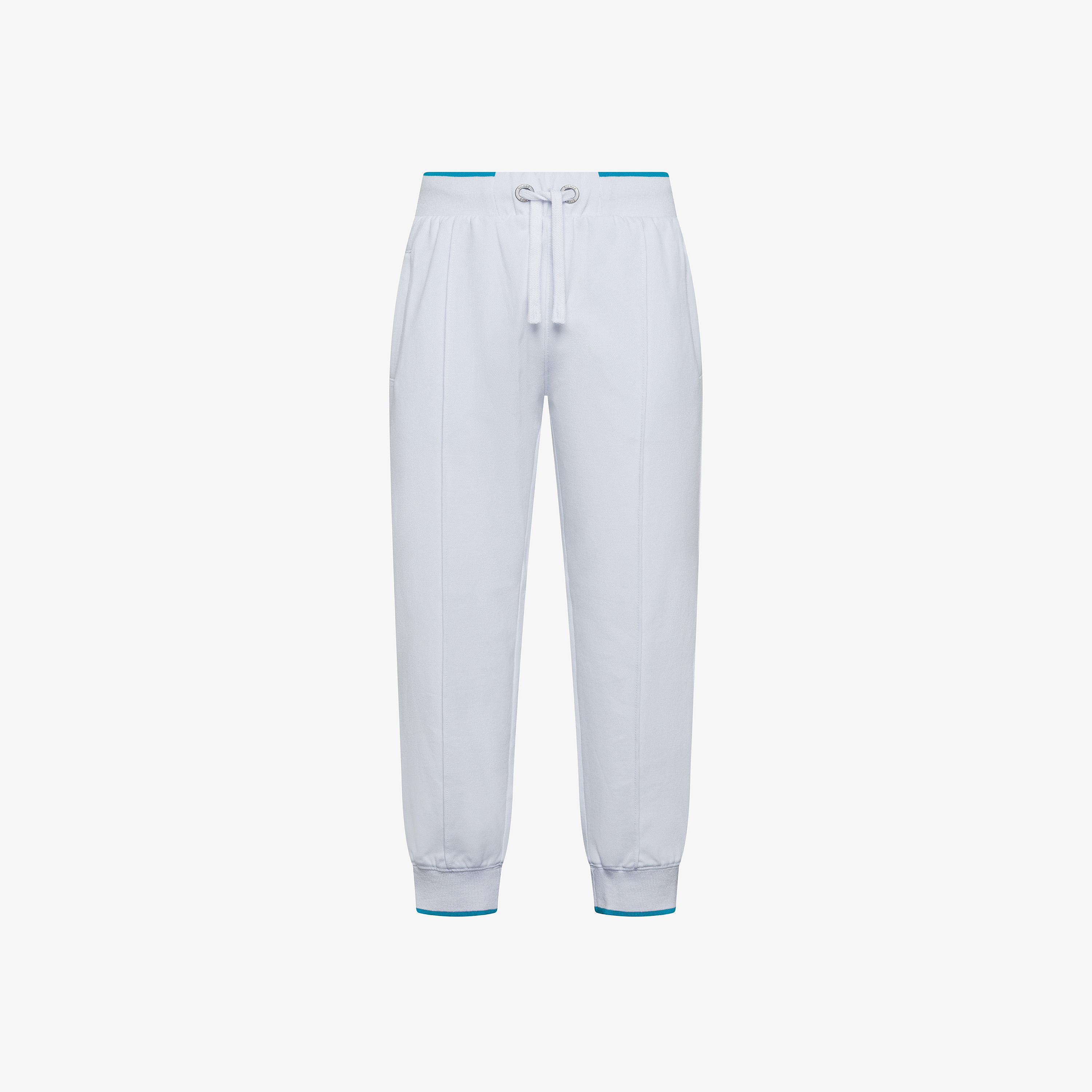 Pantaloni in piquet di cotone bianco