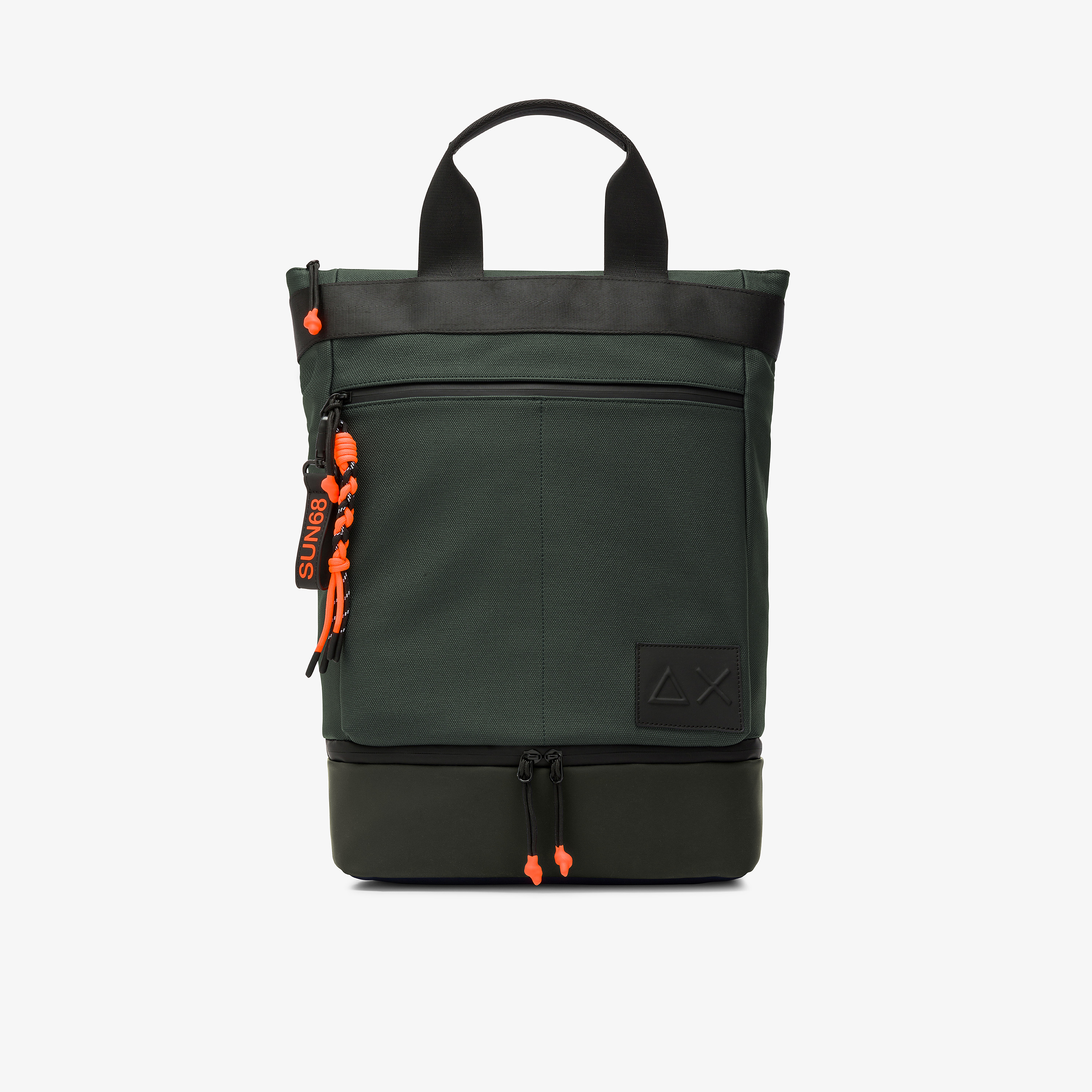 Zaino porta laptop in nylon verde scuro