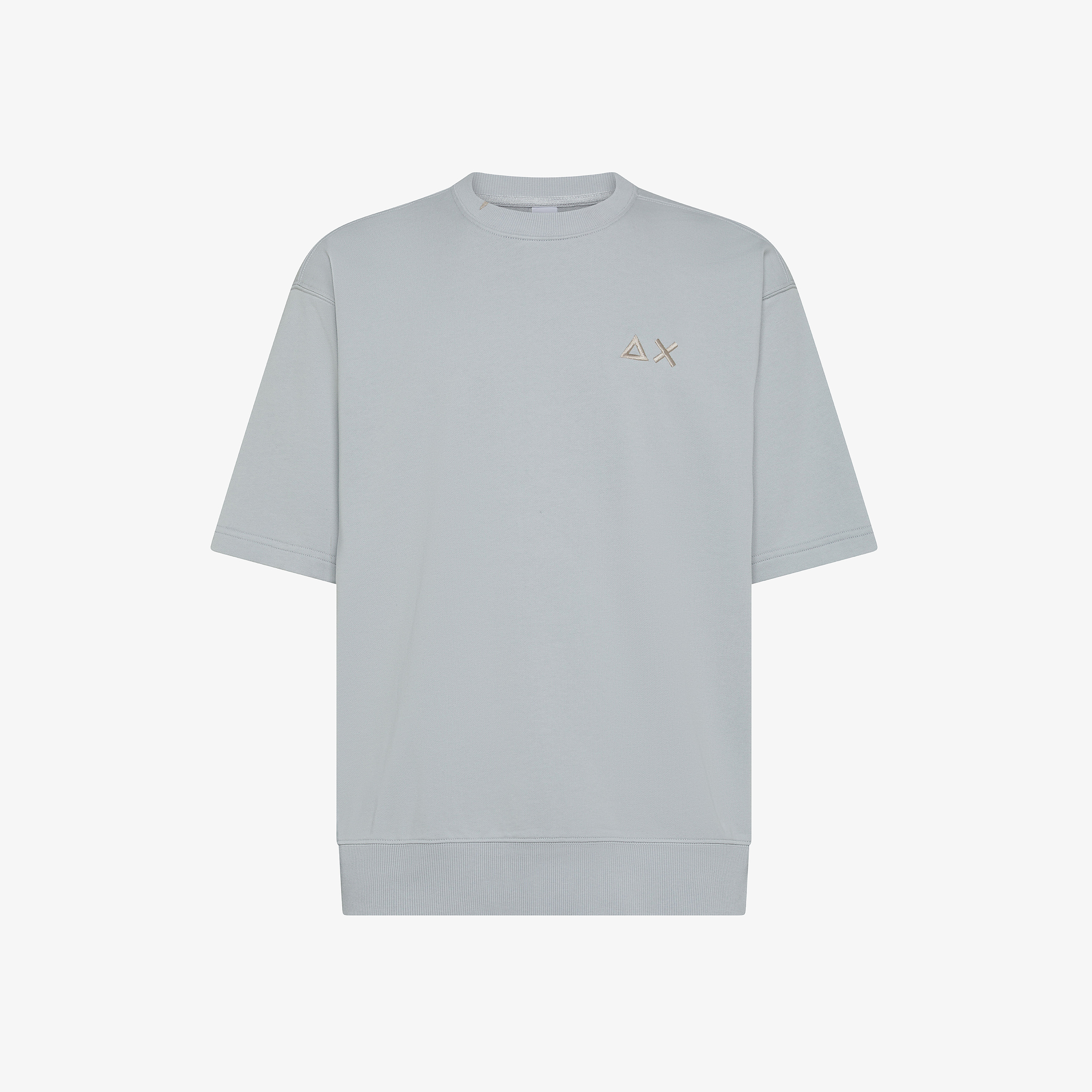 Light grey sweatshirt with short sleeves