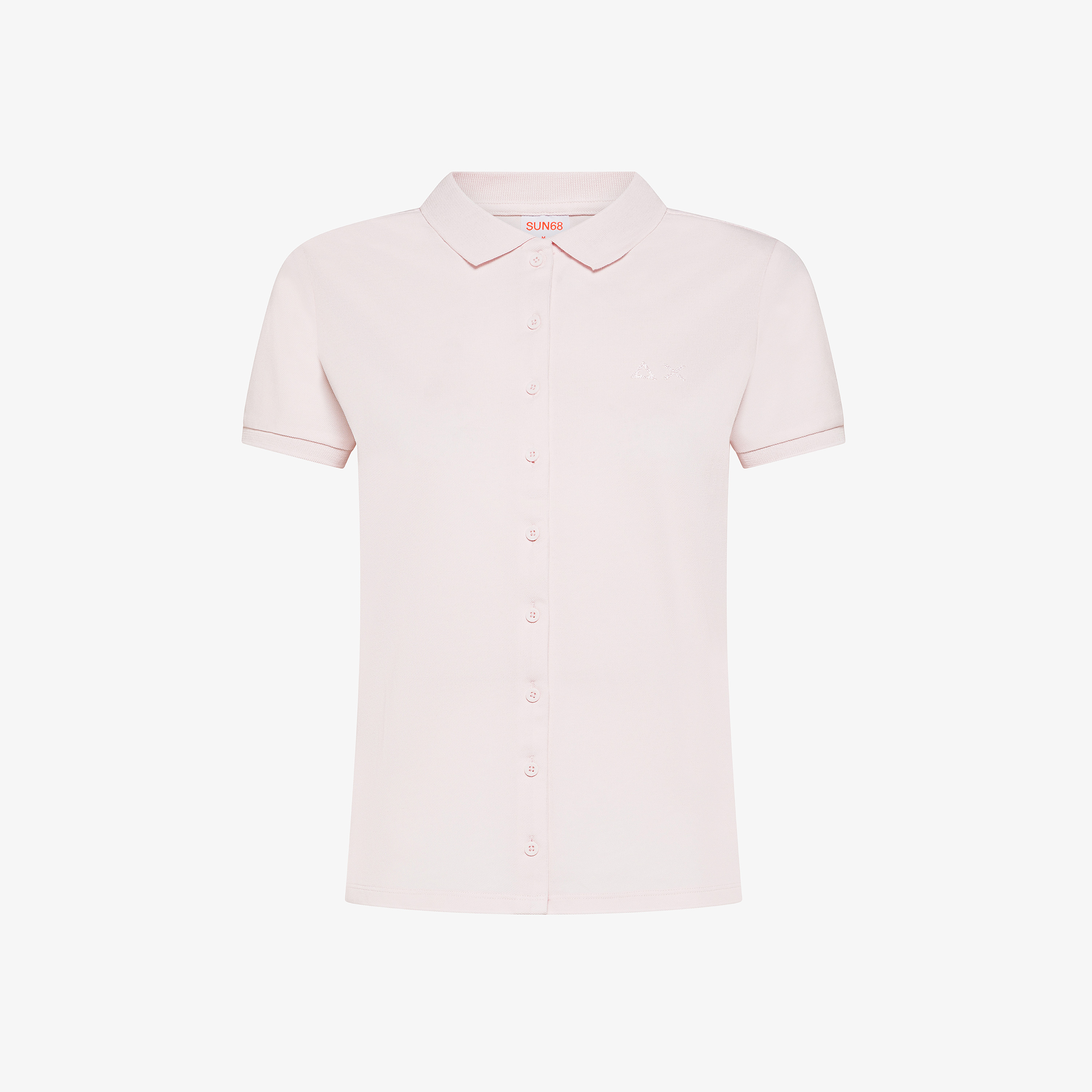 Camicia in piquet di cotone rosa