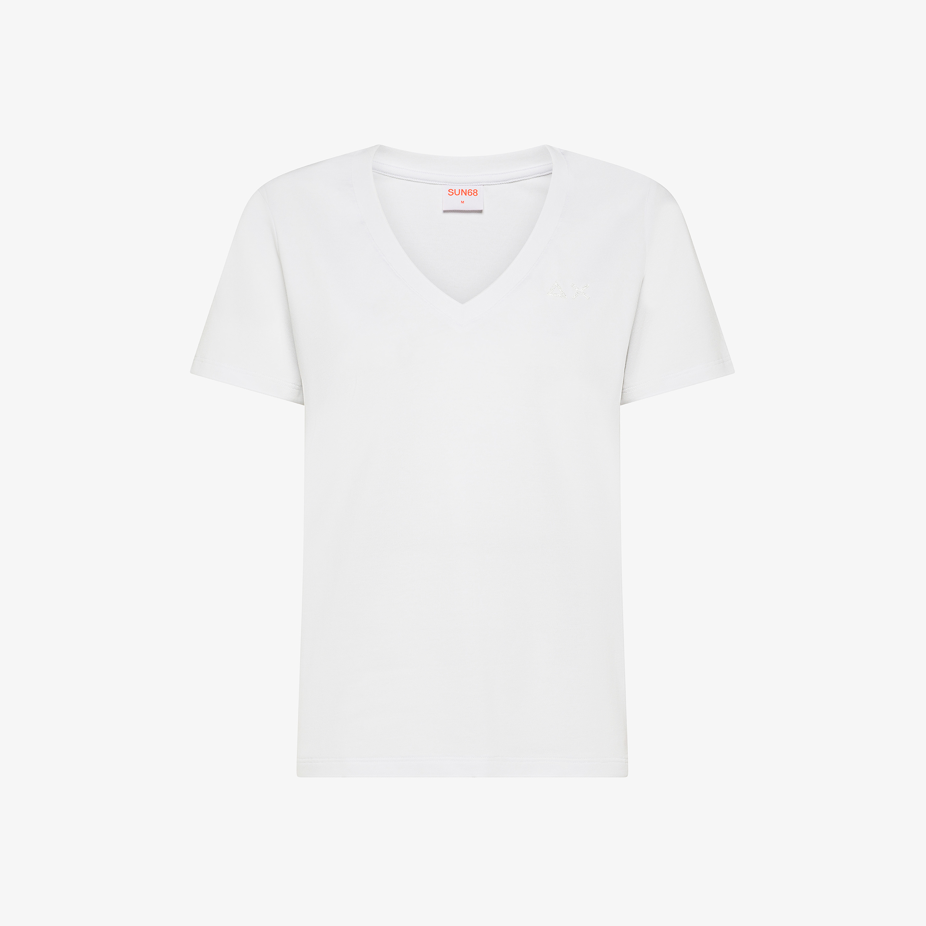 White cotton piqué T-shirt