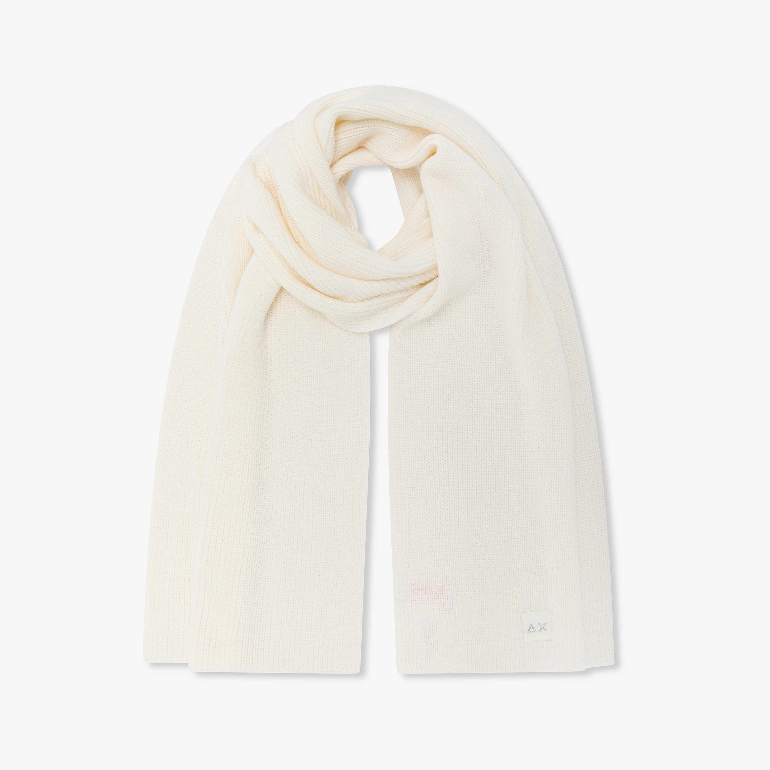 Sciarpa in maglia di misto lana bianco panna