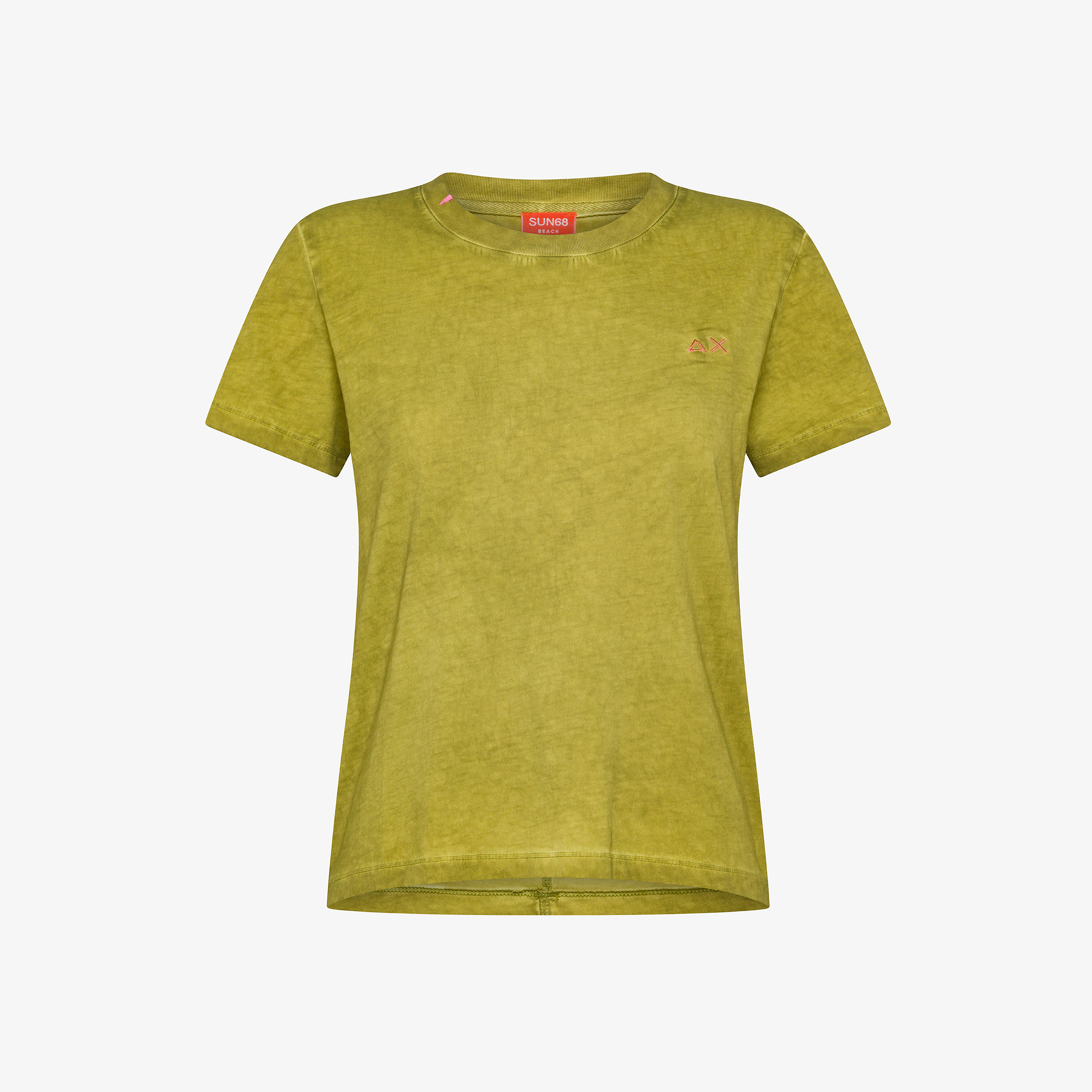 T-shirt in jersey di cotone verde oliva