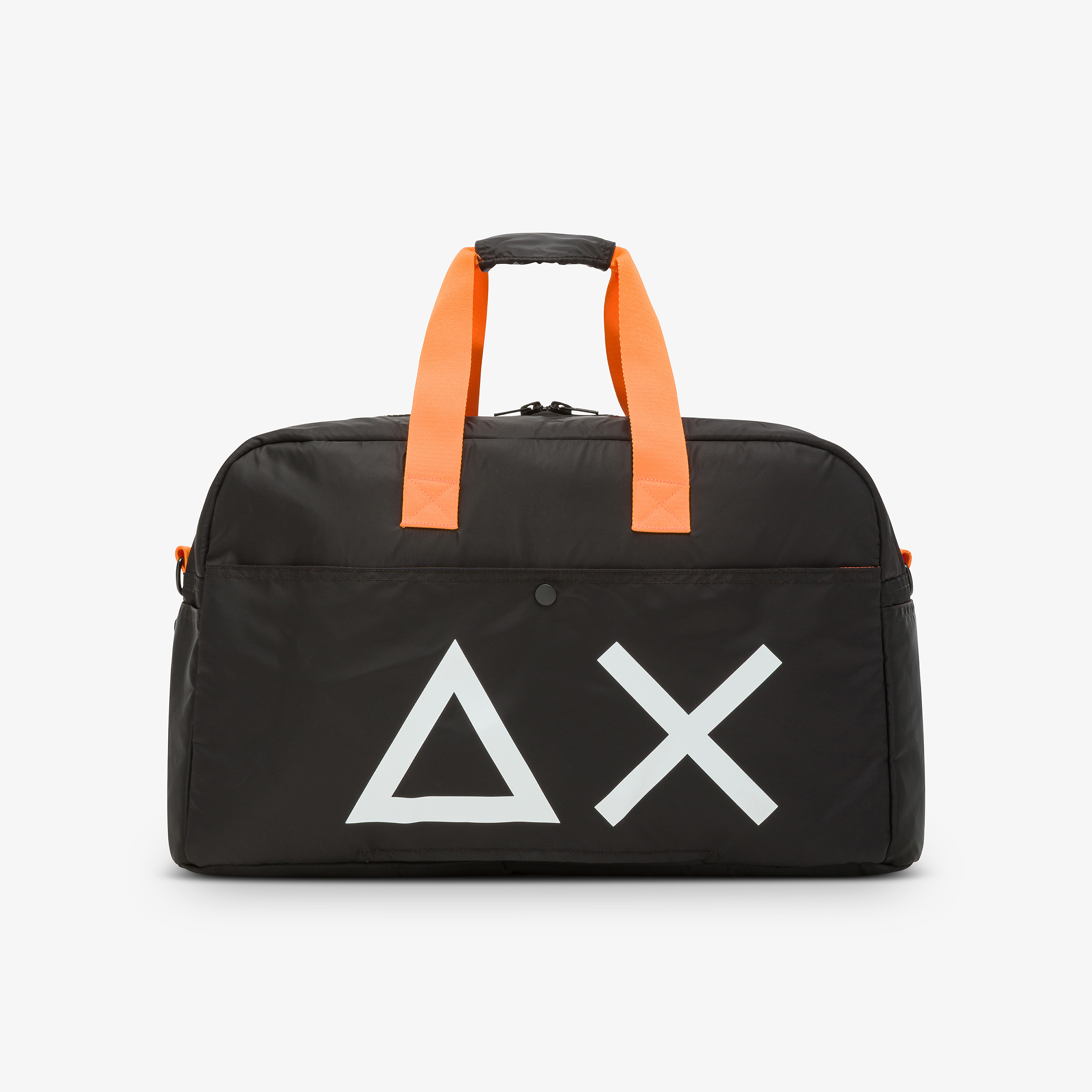 Black nylon duffle bag