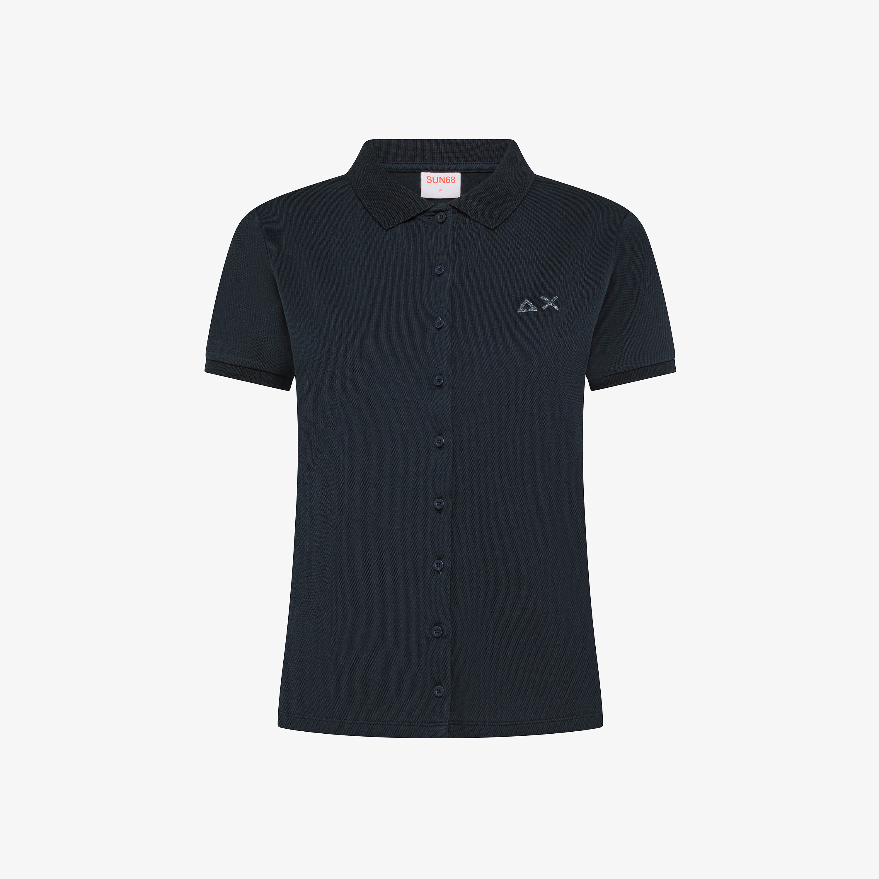 Camicia in piquet di cotone blu navy