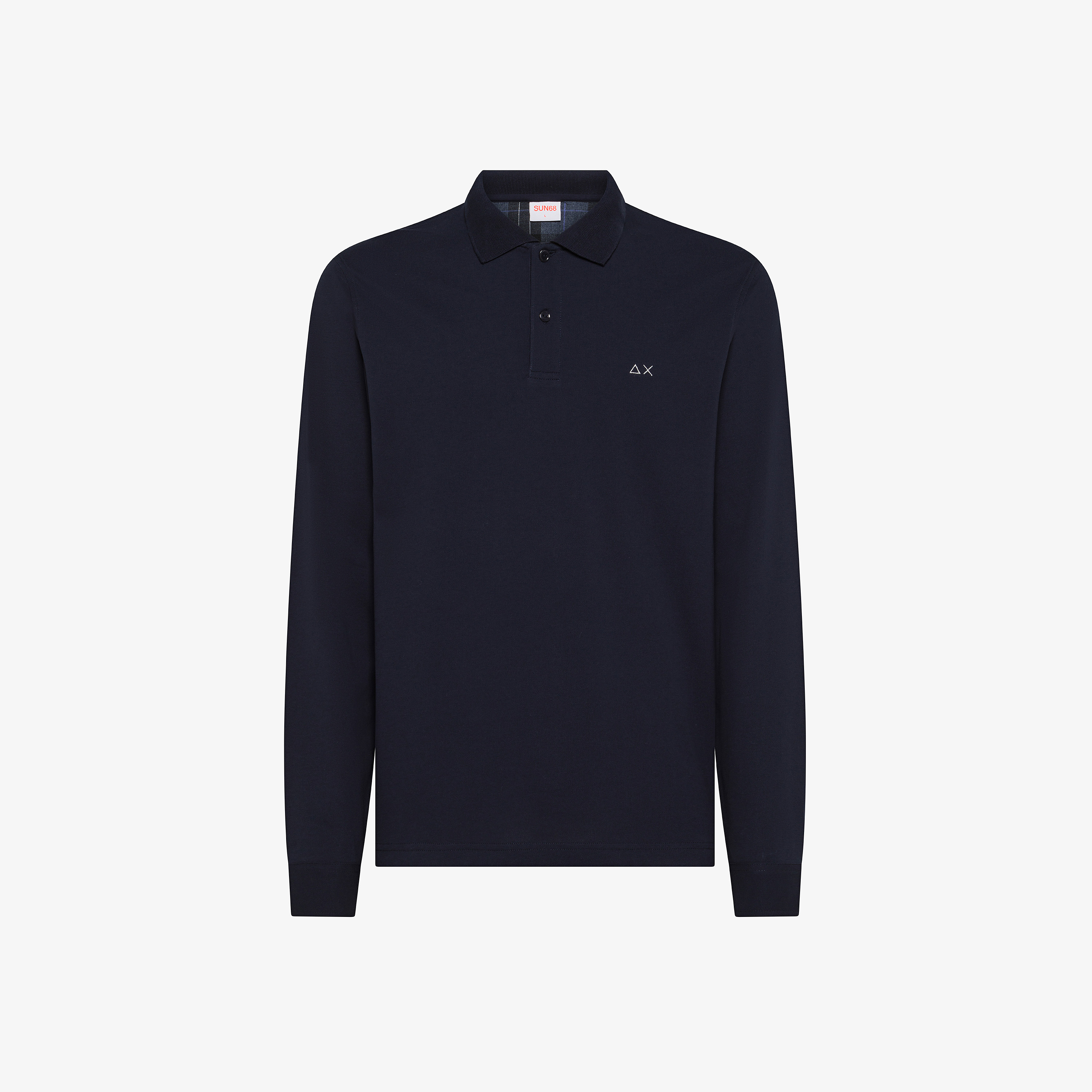 Polo in cotone con patch navy blue