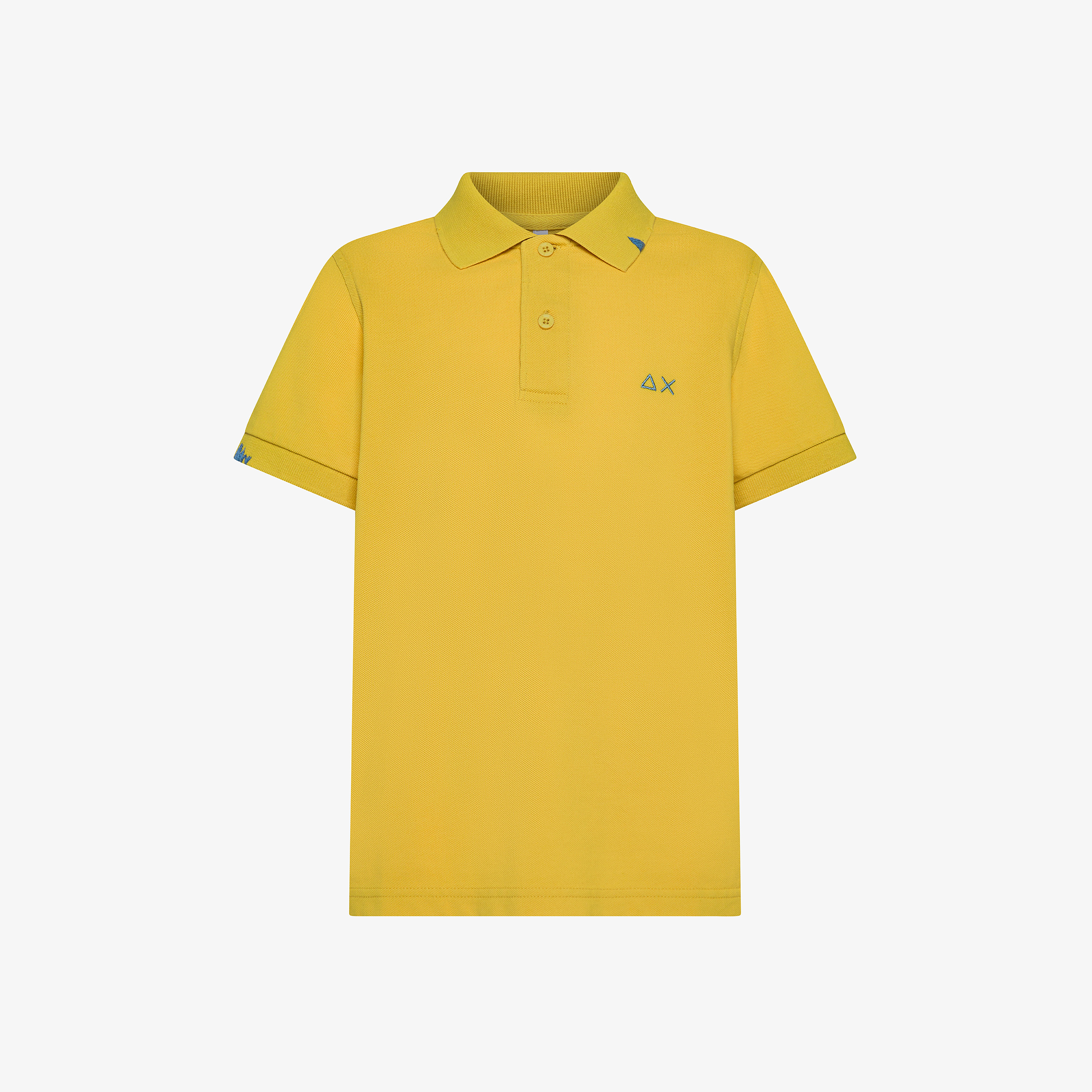 Yellow cotton piqué polo shirt