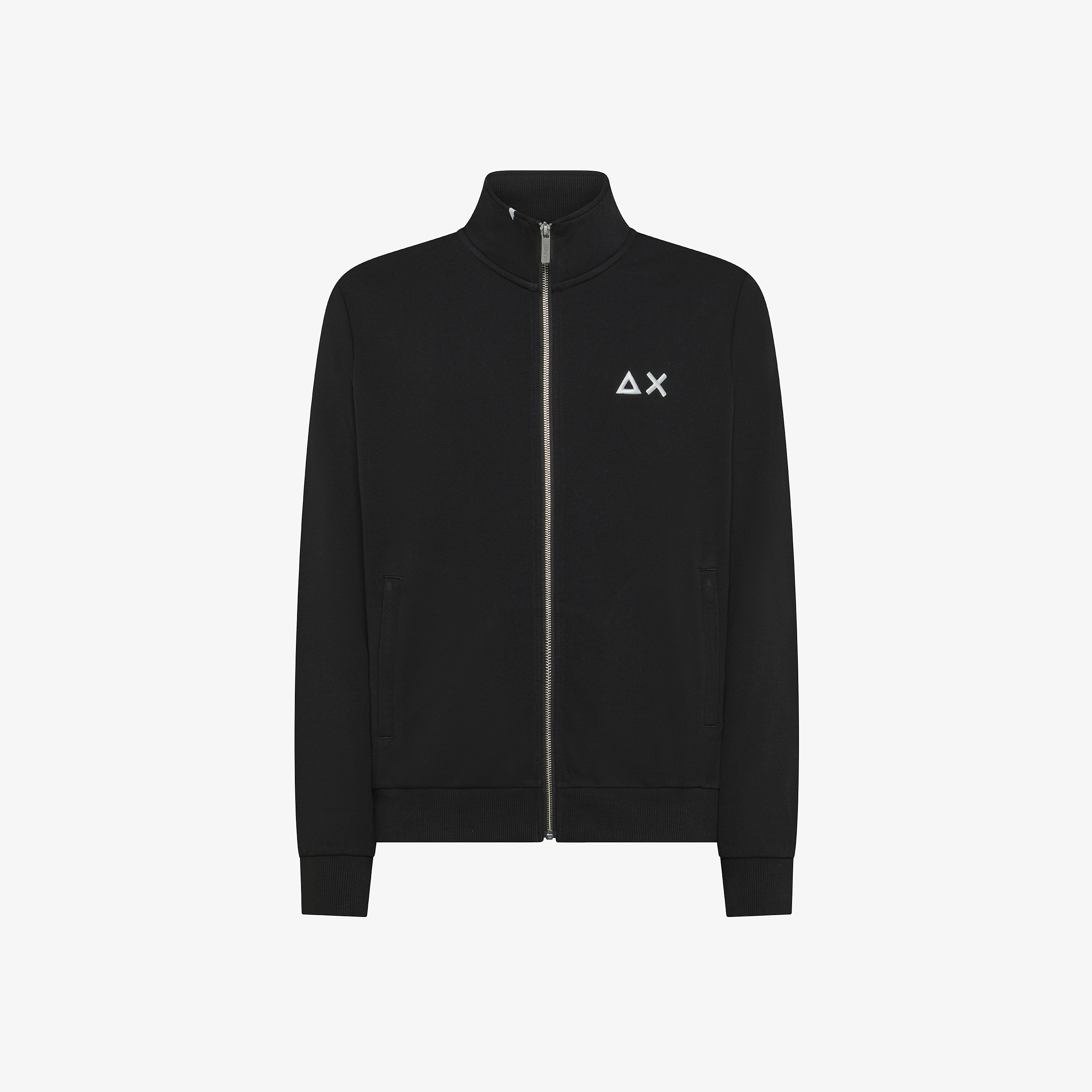 Black cotton zip sweatshirt