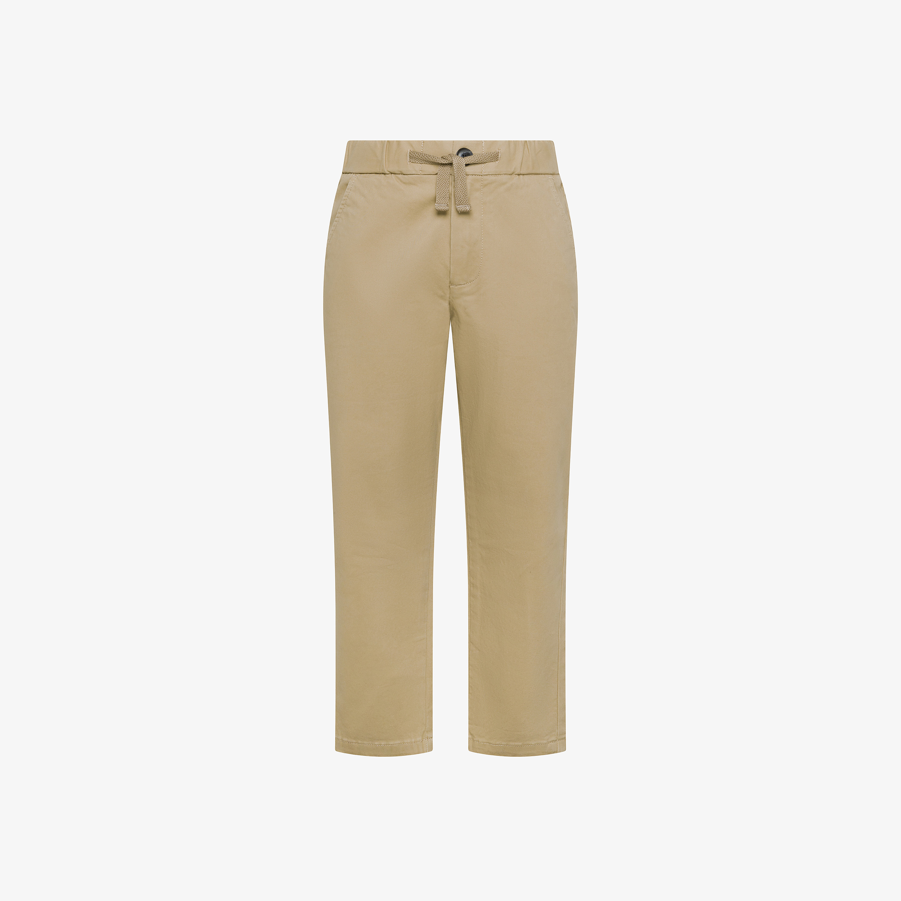 Pantaloni chino in cotone con coulisse beige
