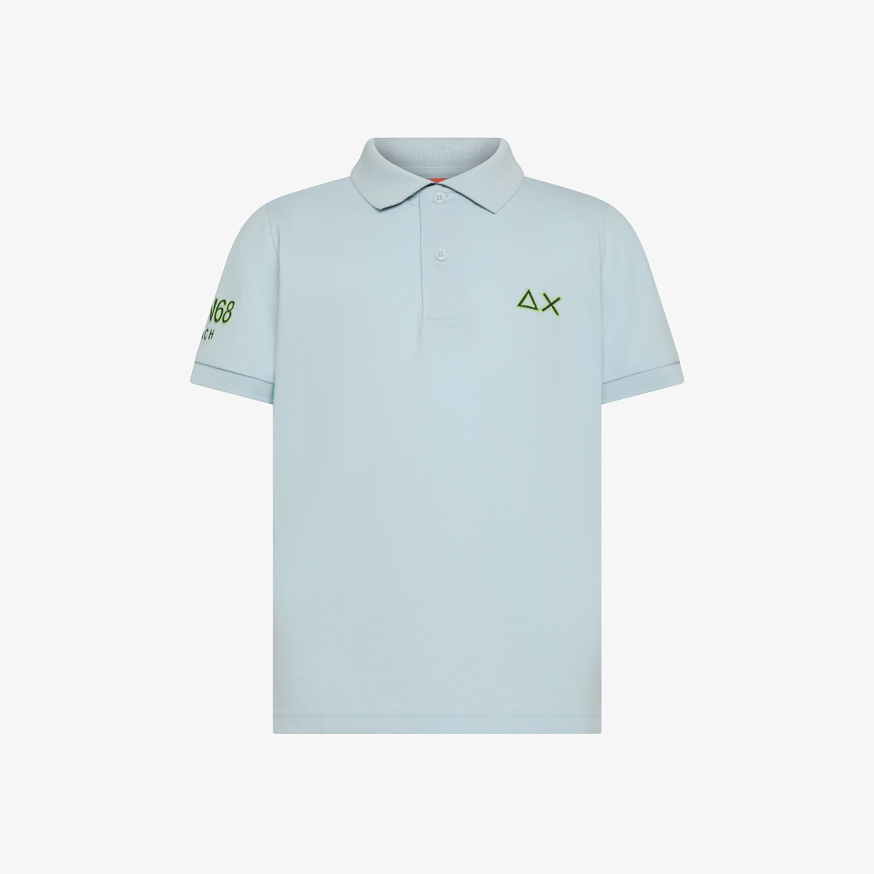 Light blue cotton piqué polo shirt