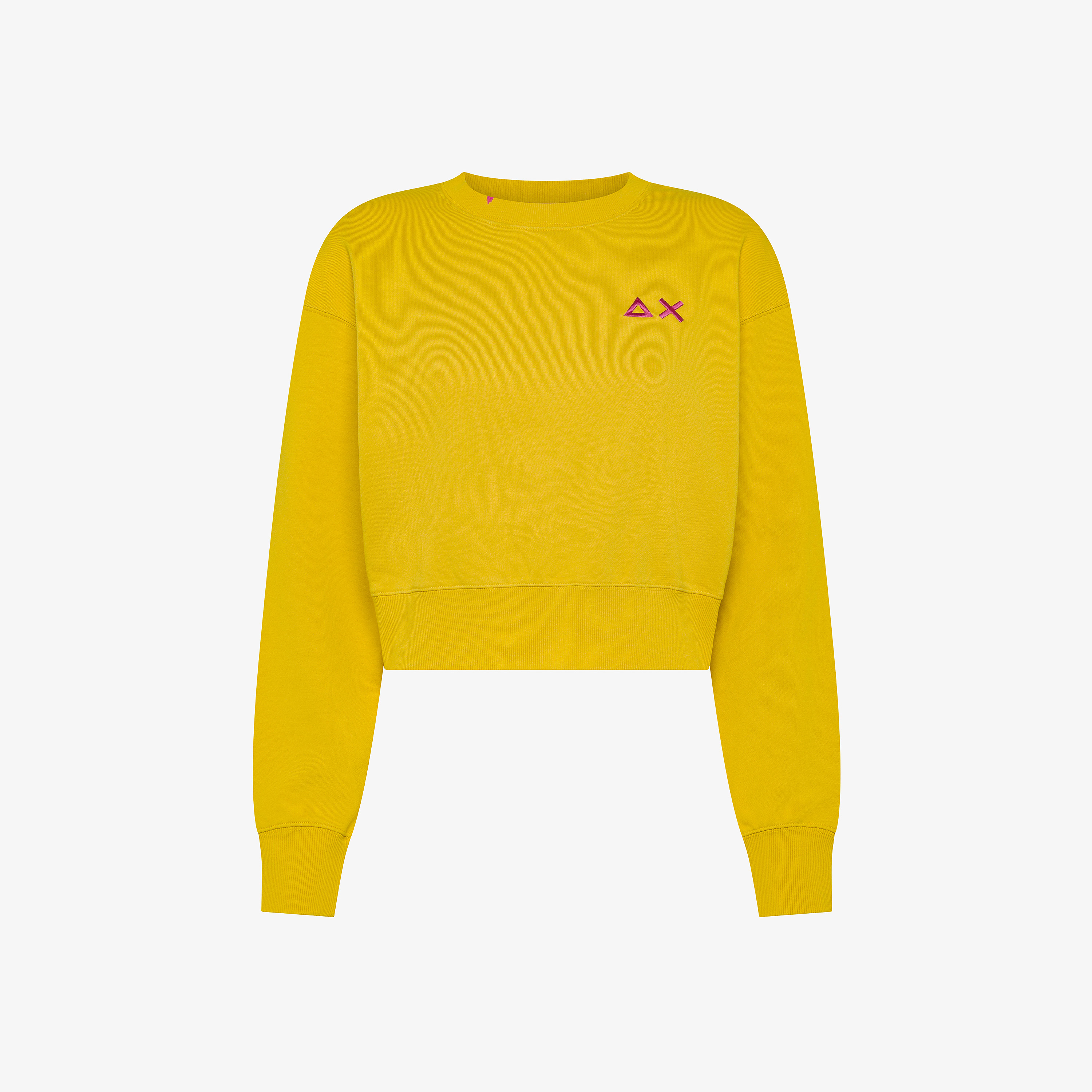 Yellow cropped cotton sweatshirt