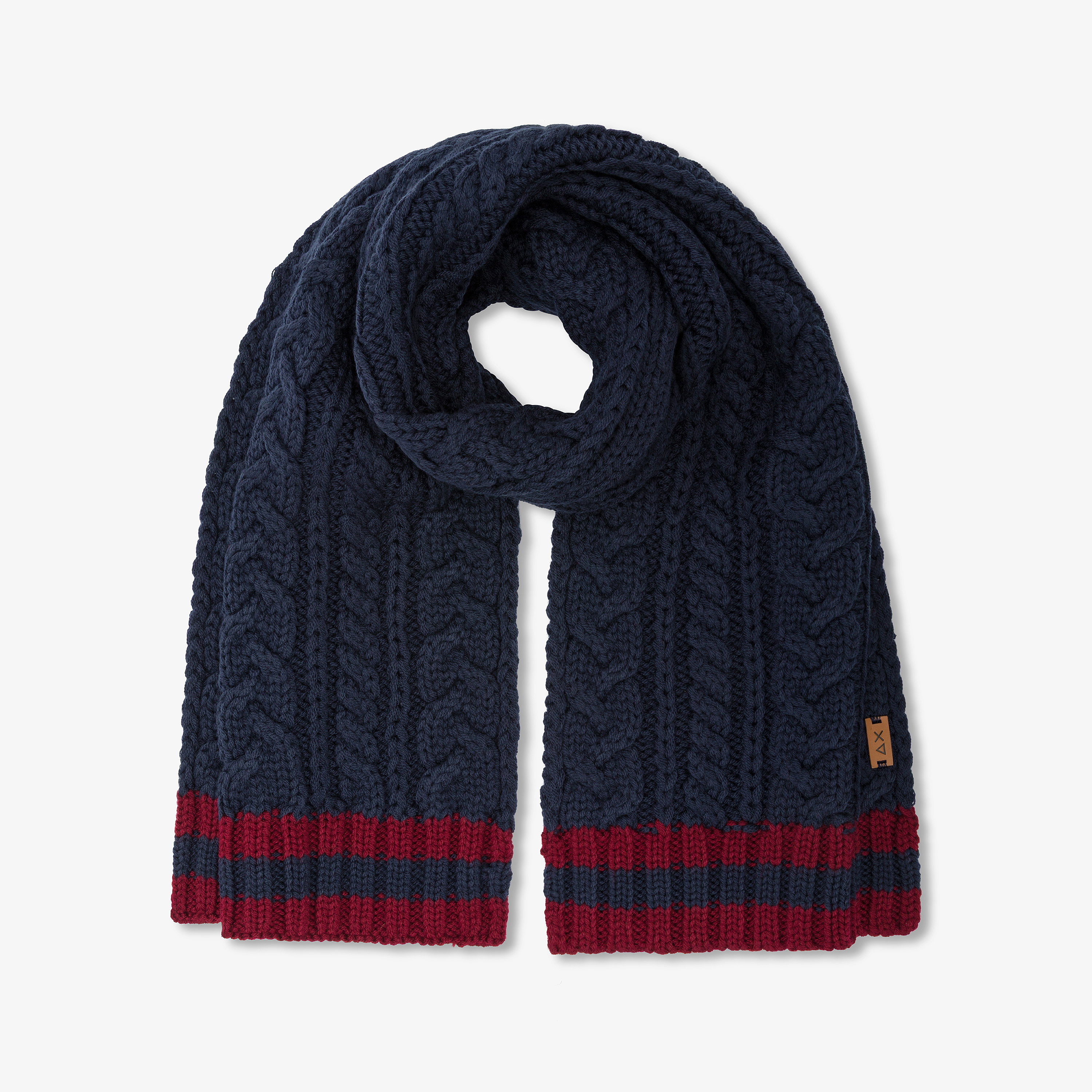 Sciarpa in misto lana a trecce navy blue Sciarpa in misto lana a trecce navy blue