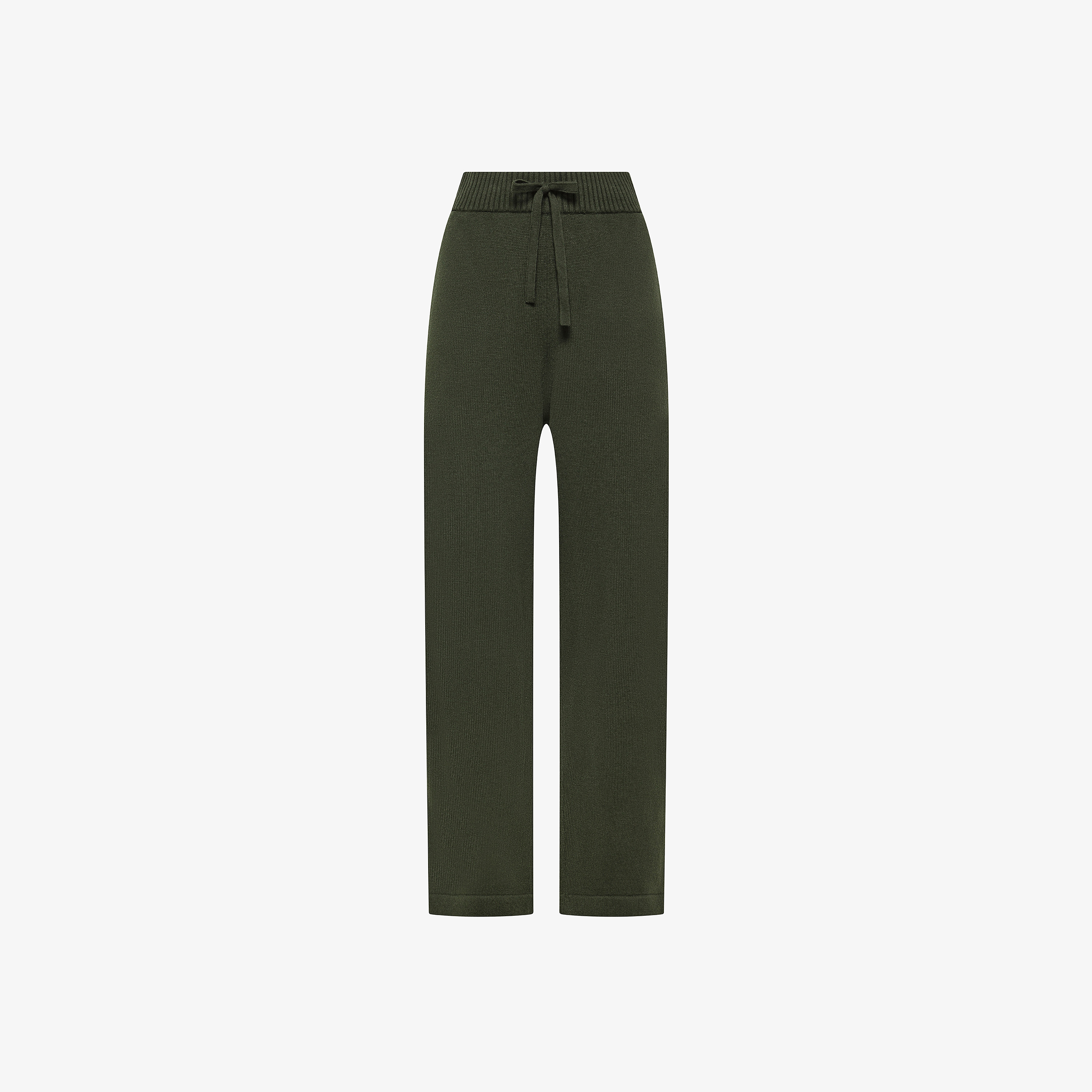 Pantaloni in lana e cashmere militare scuro