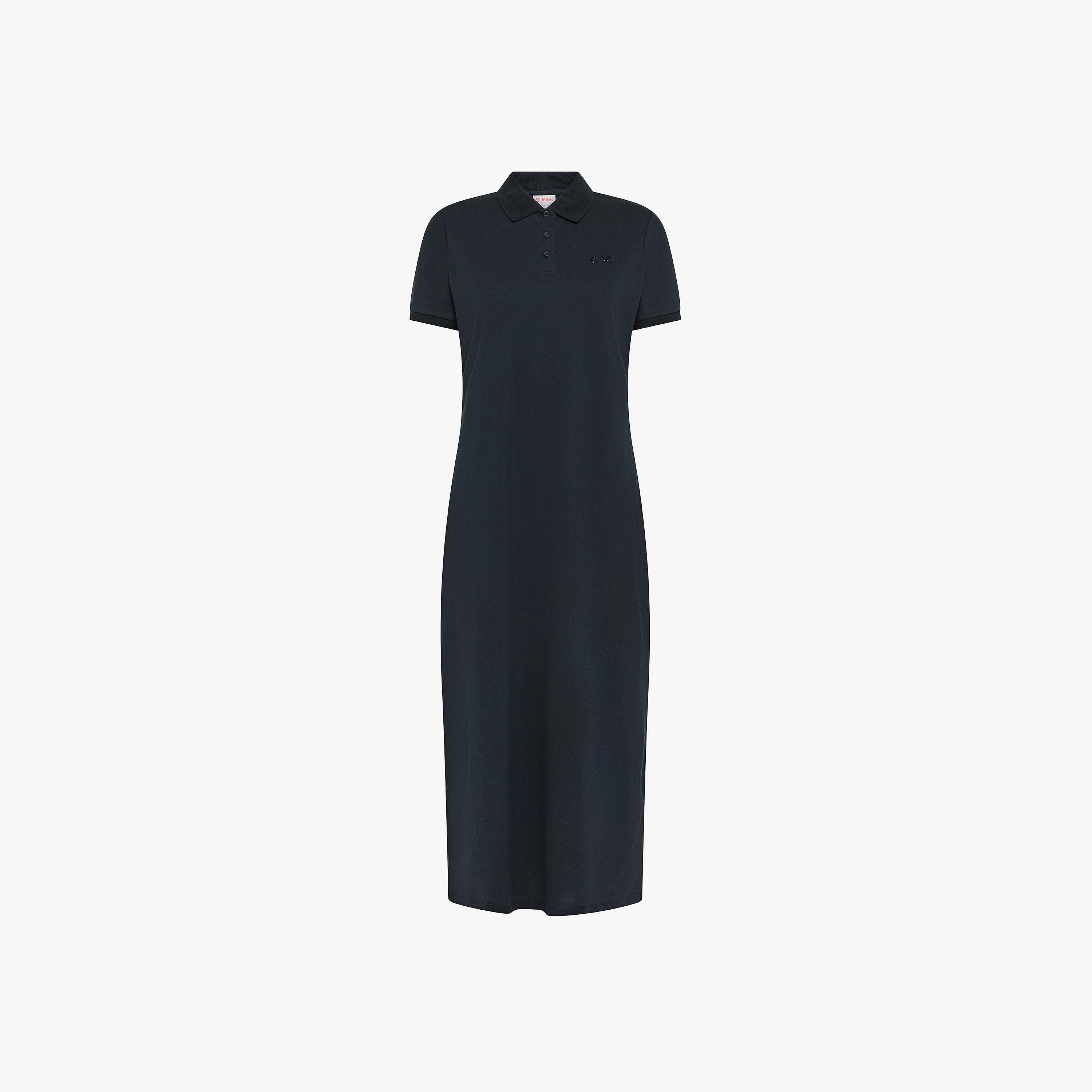 Navy blue cotton piqué polo dress