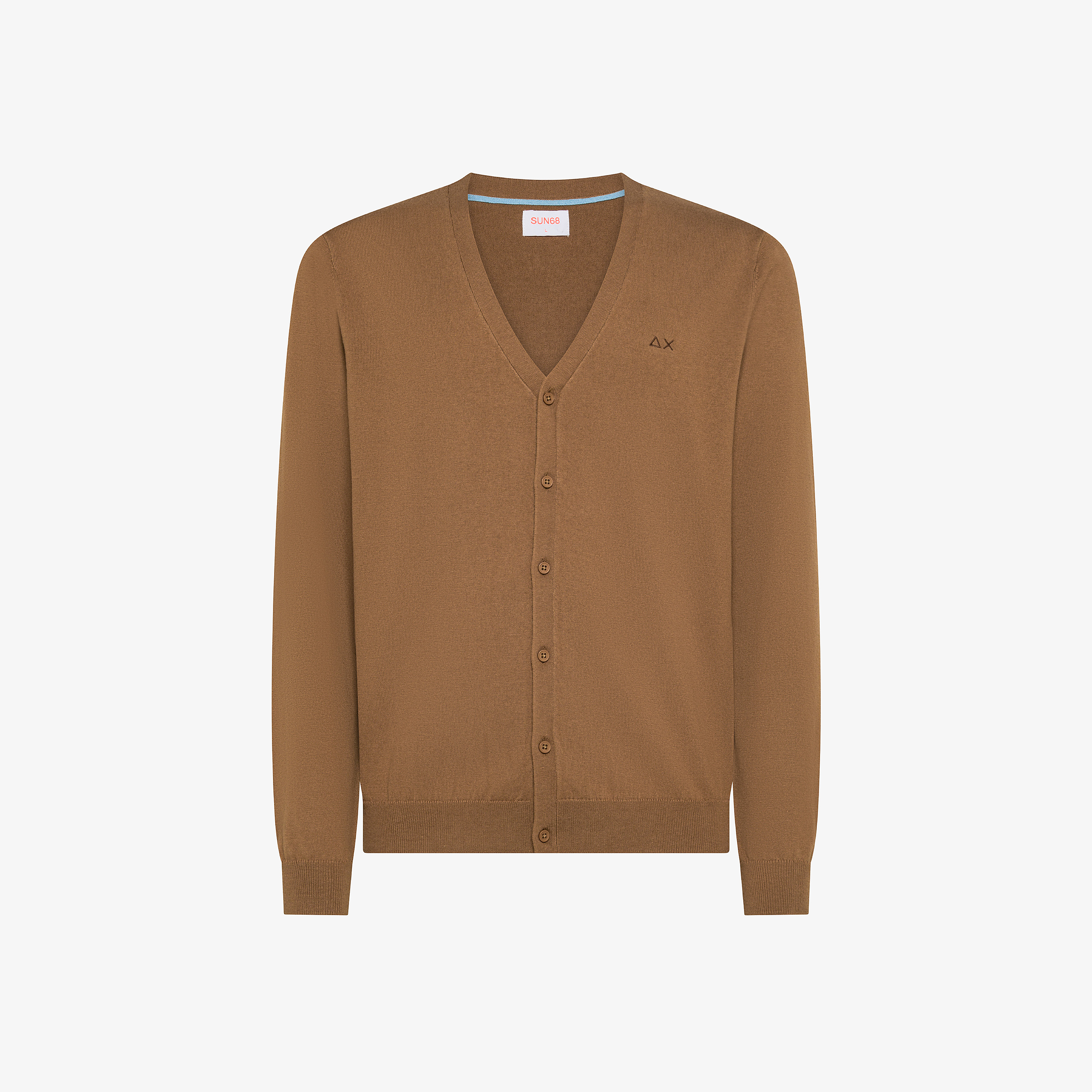 Cardigan in lana e cotone marrone deserto