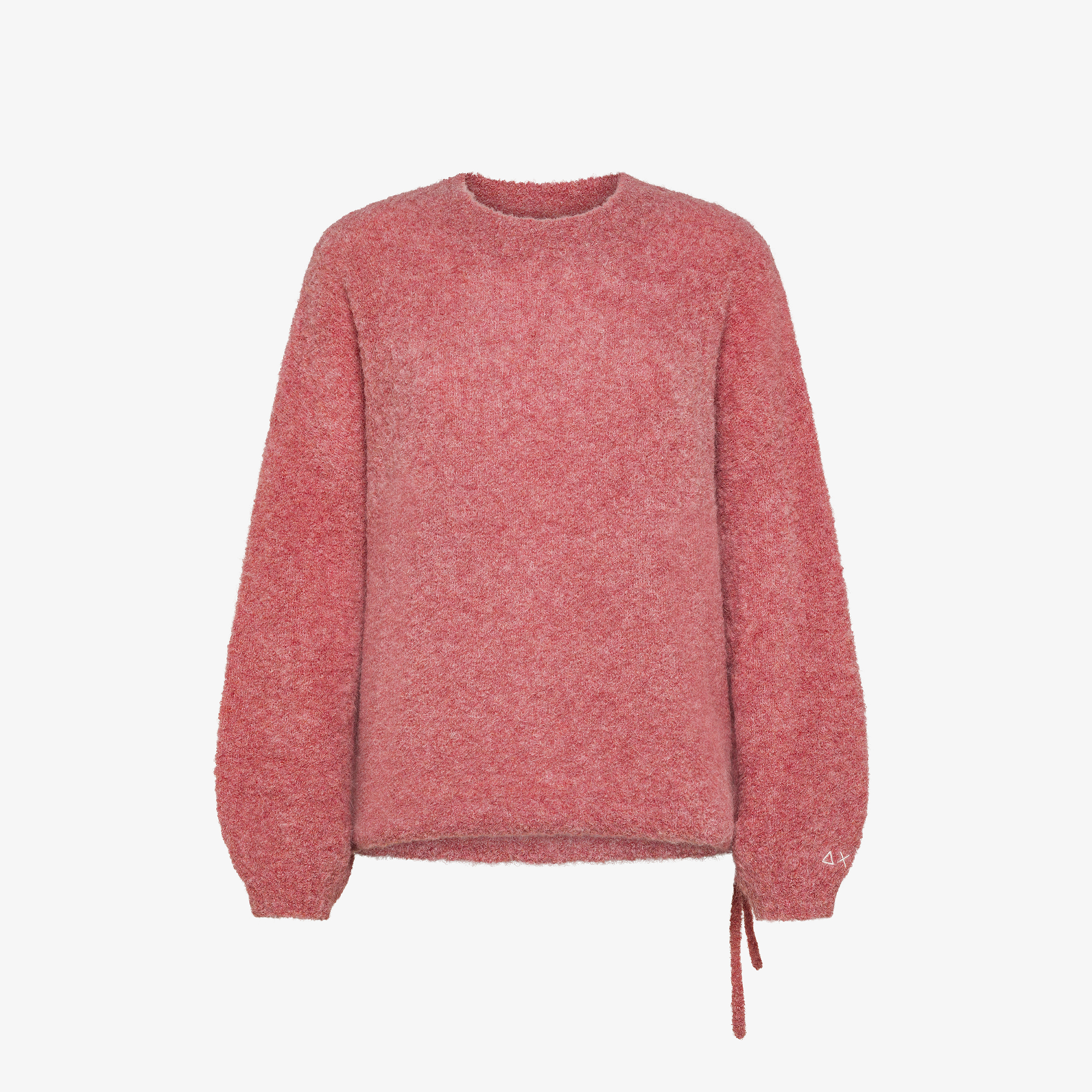 Maglione in bouclé di lana e alpaca geranio