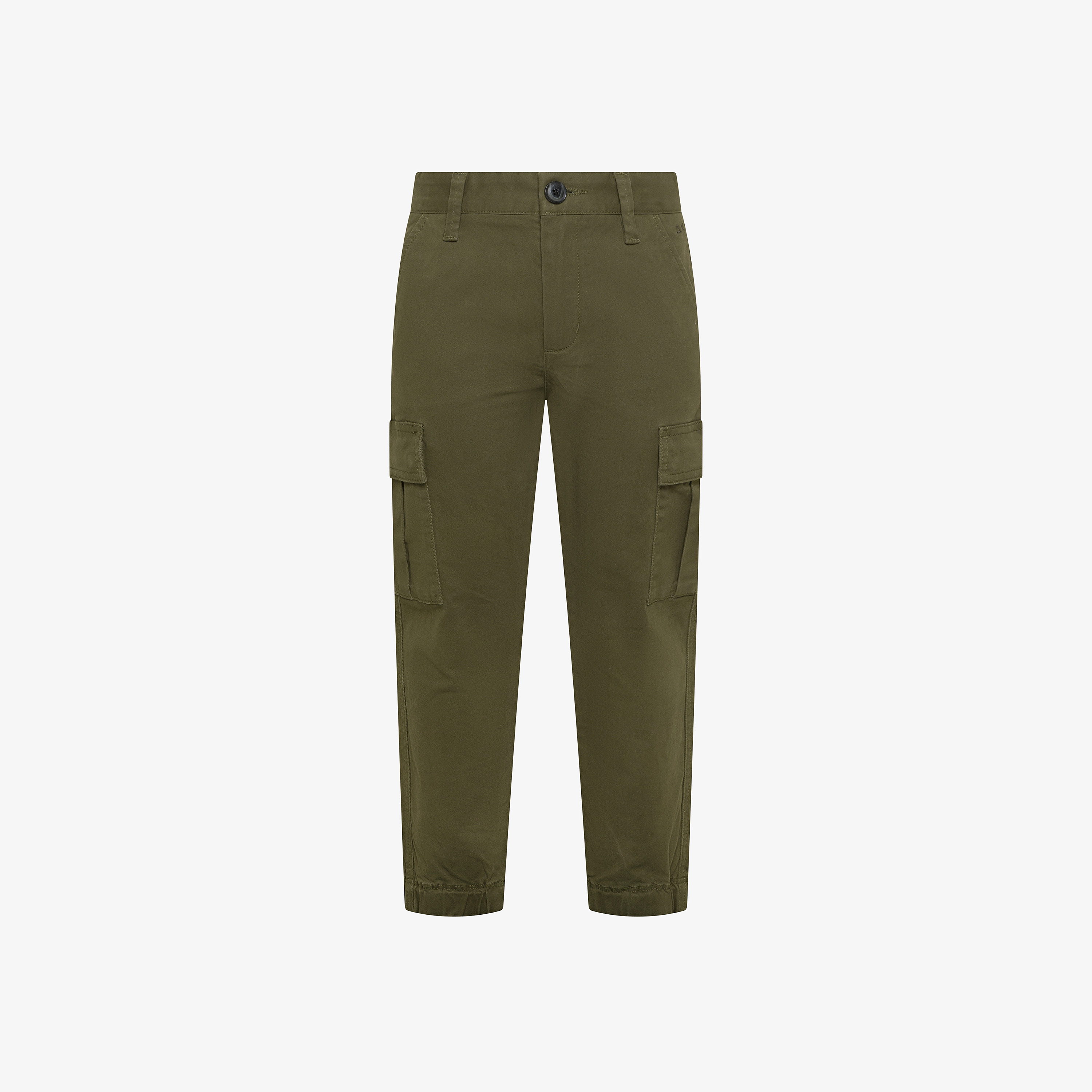Pantaloni cargo in cotone militare scuro Pantaloni cargo in cotone militare scuro