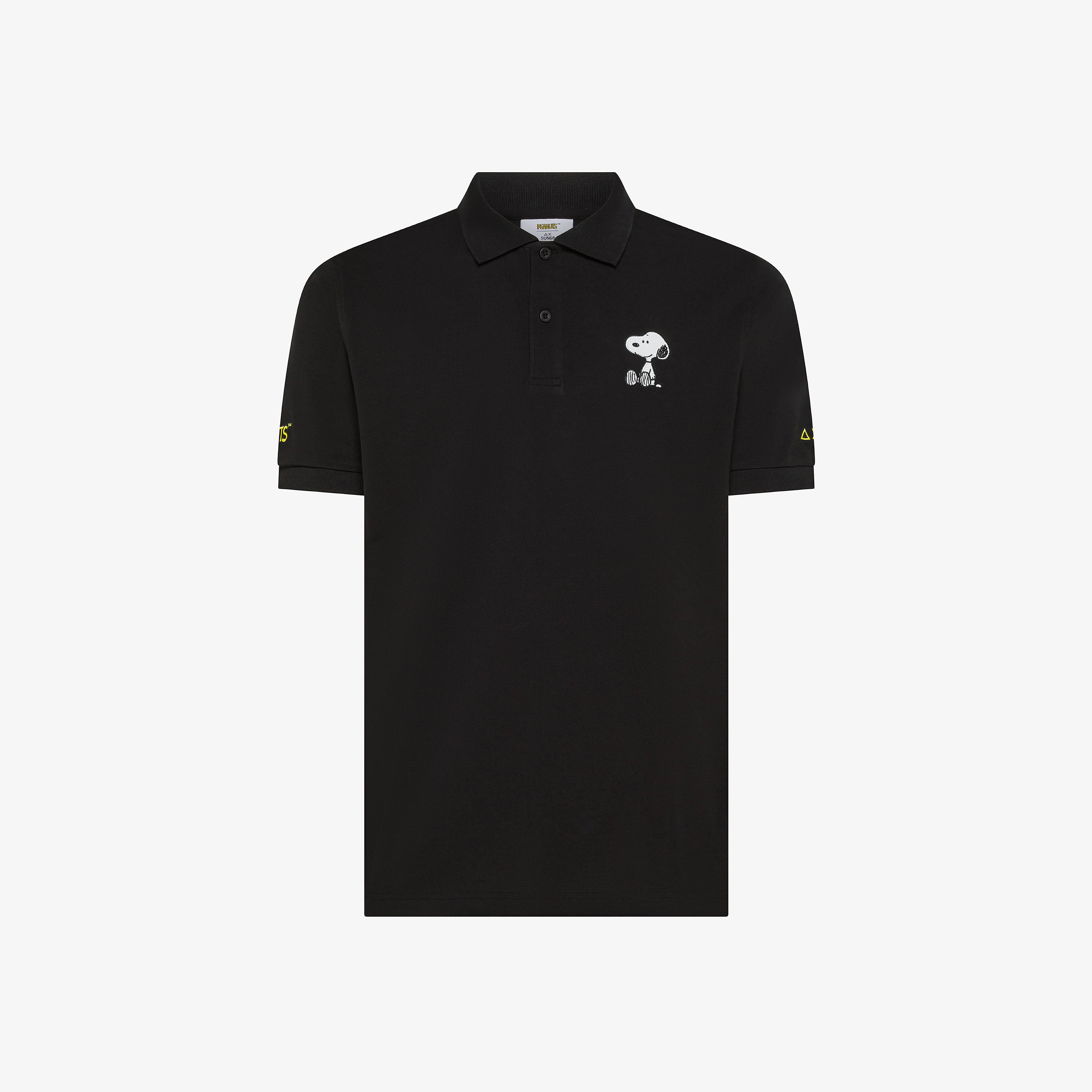 Polo Peanuts in piquet di cotone stretch nero